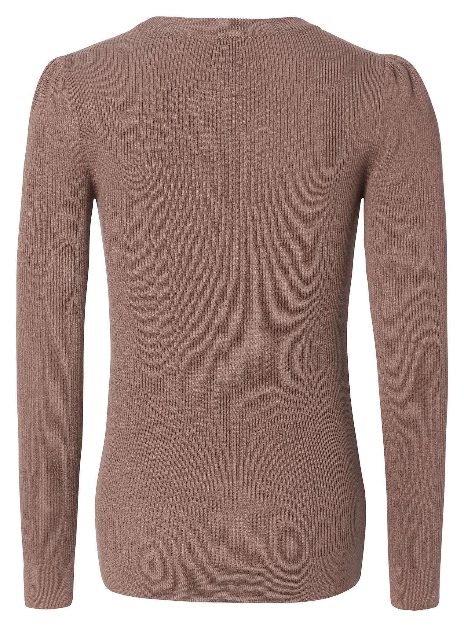 Brauner Pullover für die Schwangerschaft aus Bio-Baumwolle und Viskose von hinten