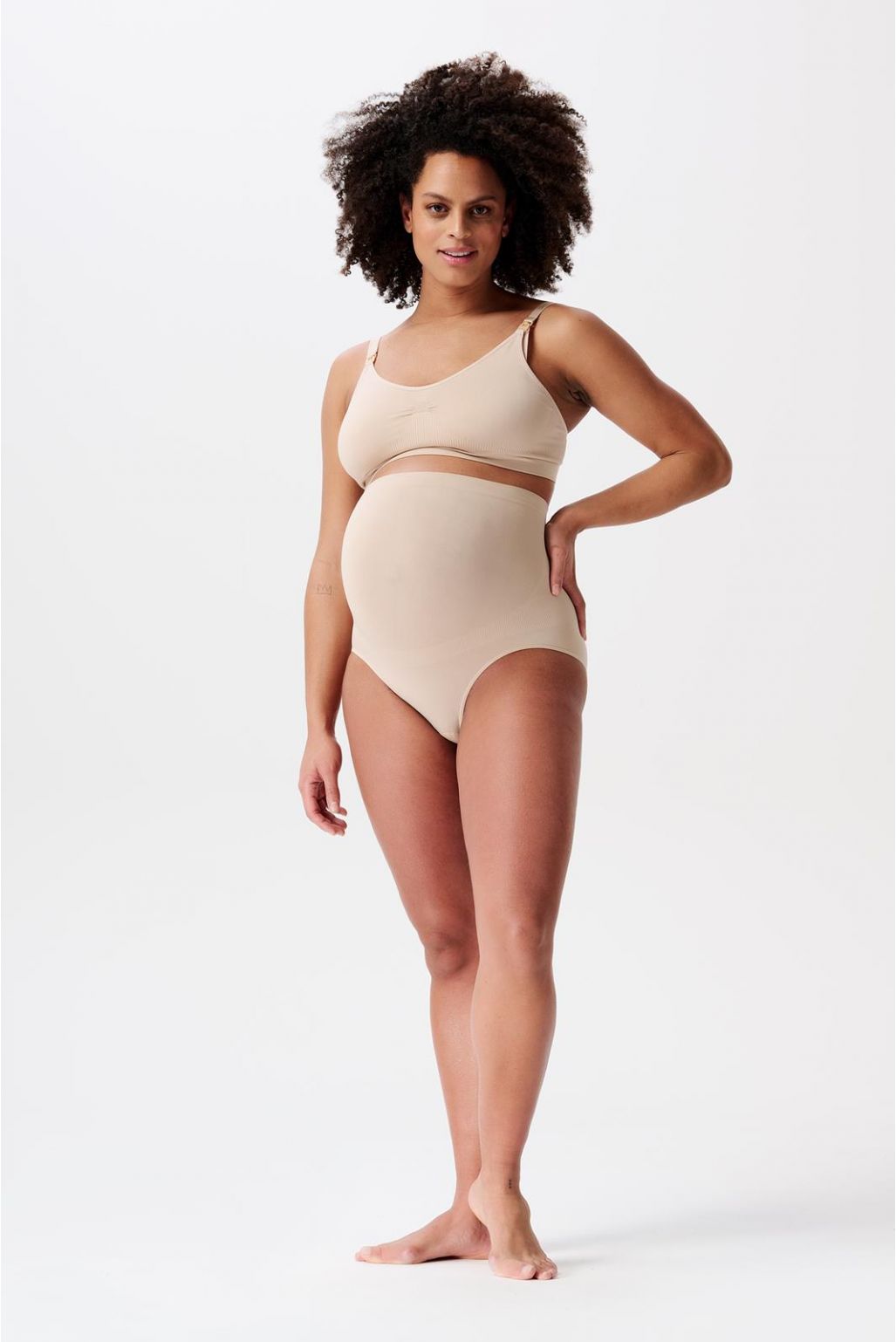 Nahtloser Slip für die Schwangerschaft, beige