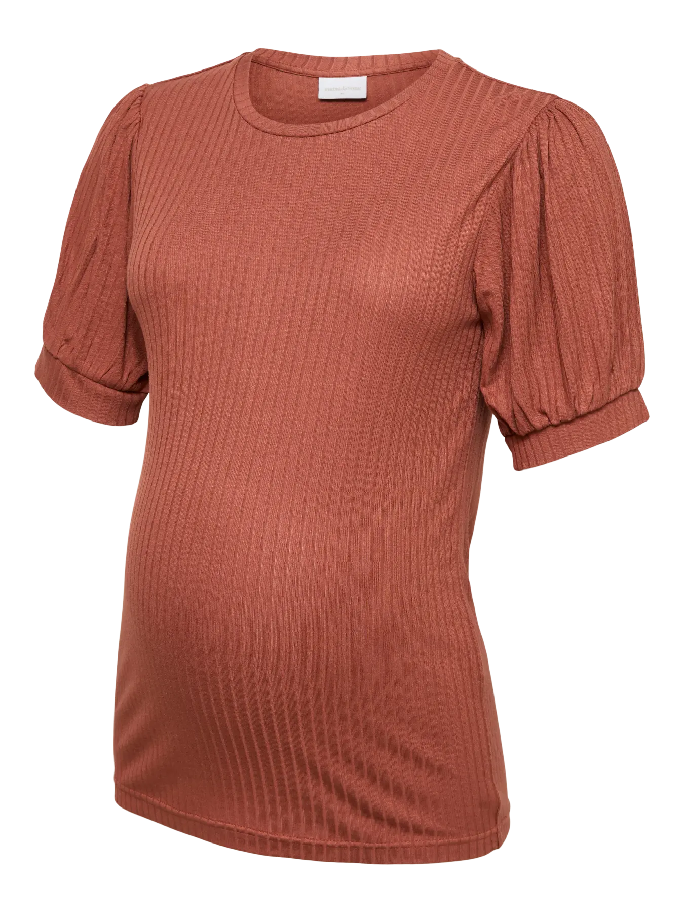 Ripp Umstandsshirt aus softer Viskose, rostrot