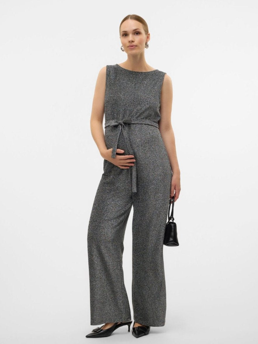 Jumpsuit in Glitzeroptik für die Schwangerschaft Outfit Weihnachten und Silvester