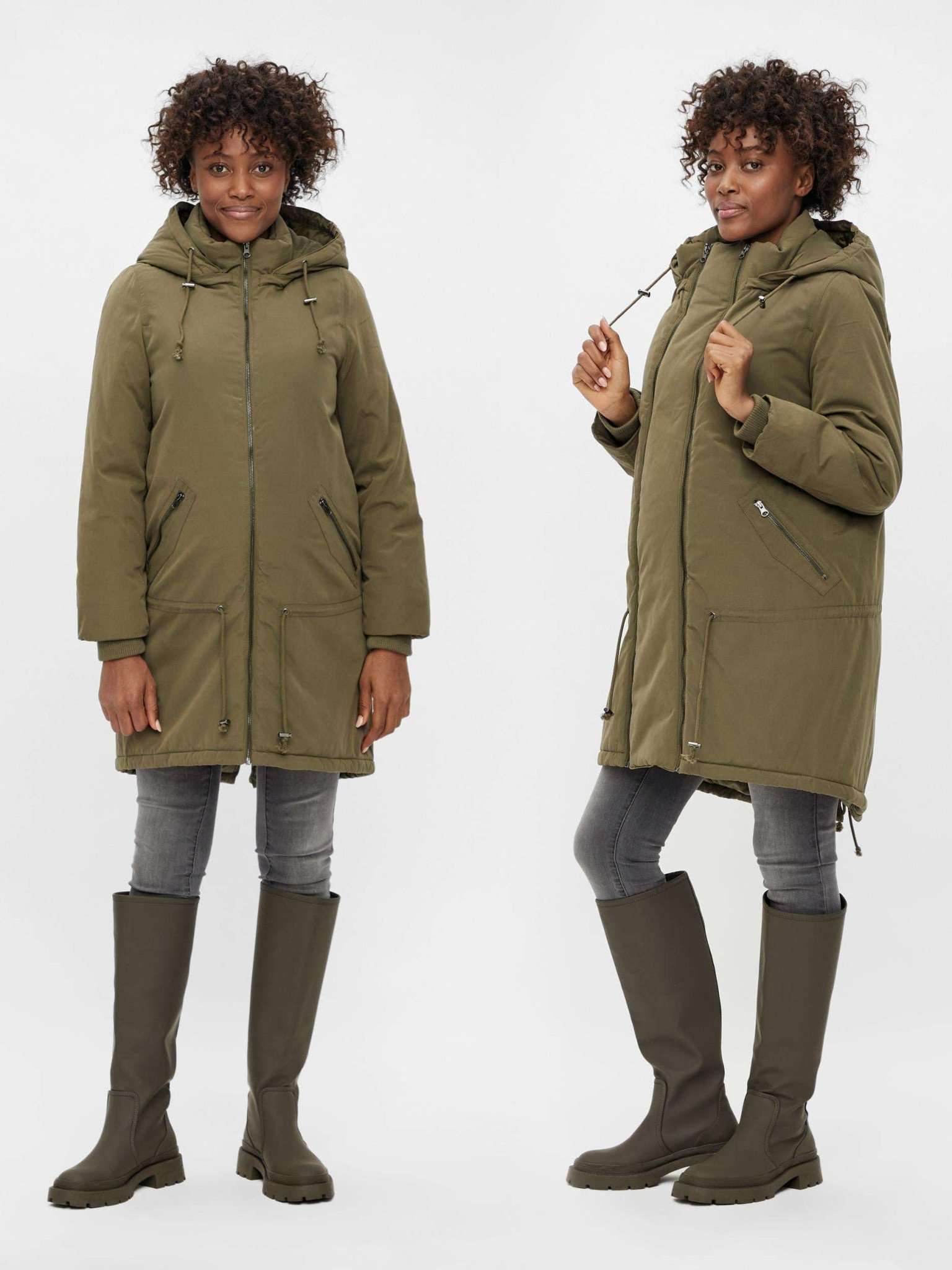 2-in-1 Winterjacke, oliv I Mamalicious I Mutterkleid