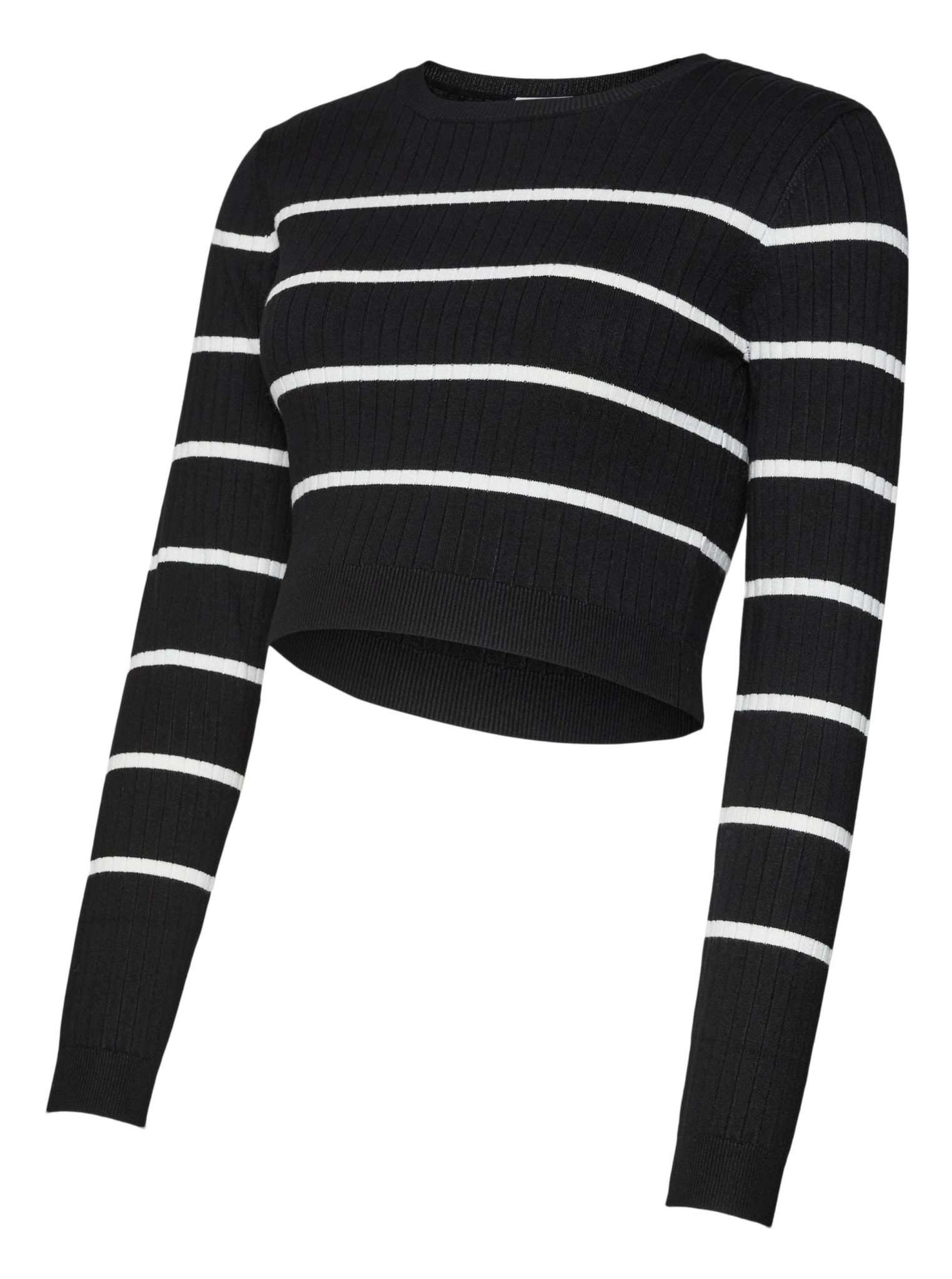 Mamalicious Crop Umstandstop Umstandspullover mit langen Ärmeln in der Vorderansicht. Beim Mutterkleid Online Store zu kaufen.