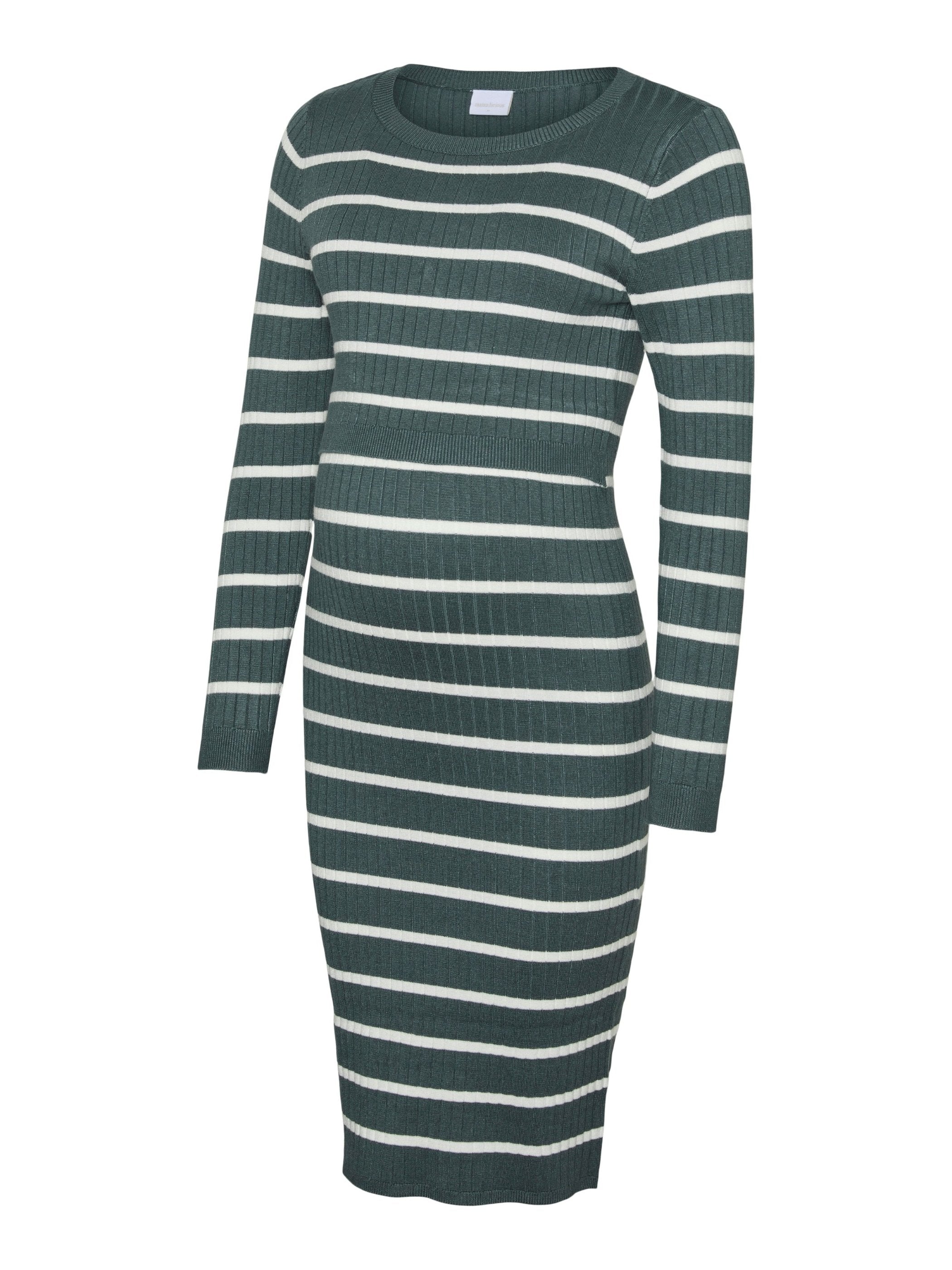 Umstandskleid mit Stillzugang gestreift