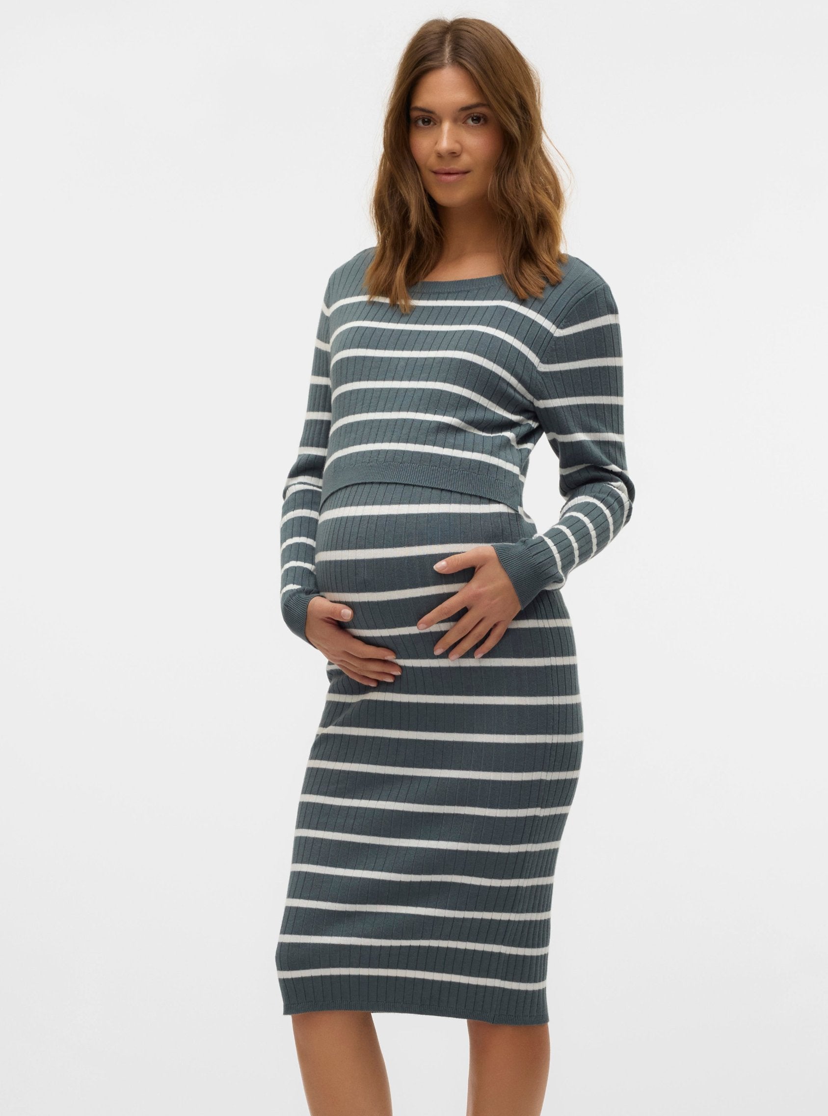 Rippkleid im Lagenlook für Schwangerschaft und Stillzeit. Mieten oder kaufen bei Mutterkleid