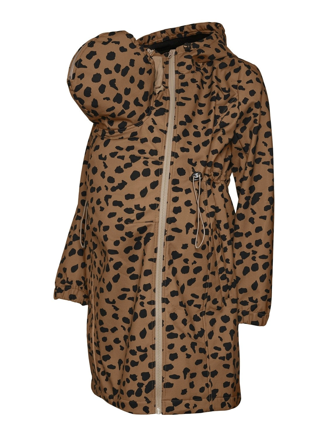 3-in-1 Softshell Umstandsjacke mit Animal Print
