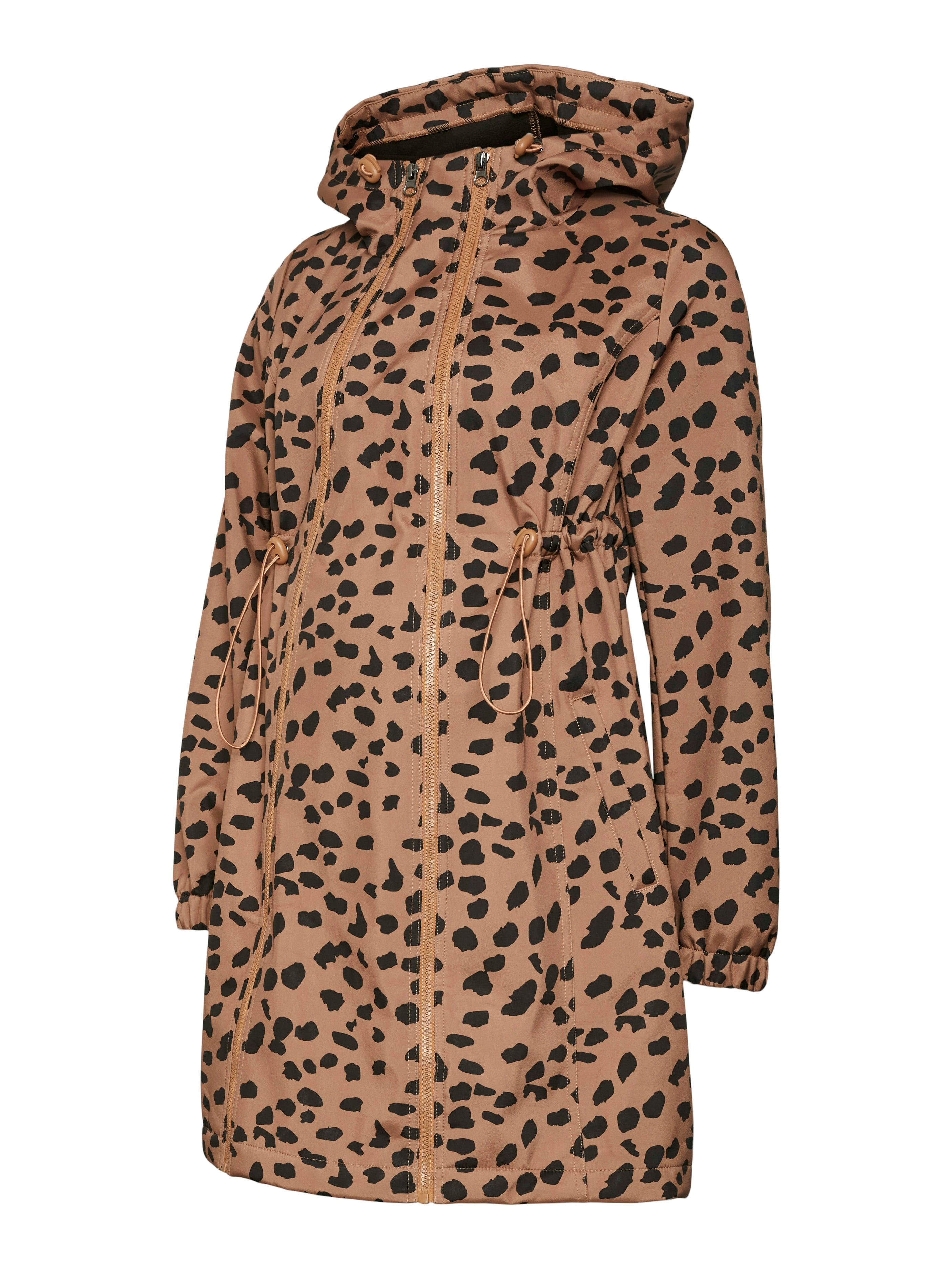 3-in-1 Softshell Umstandsjacke mit Animal Print