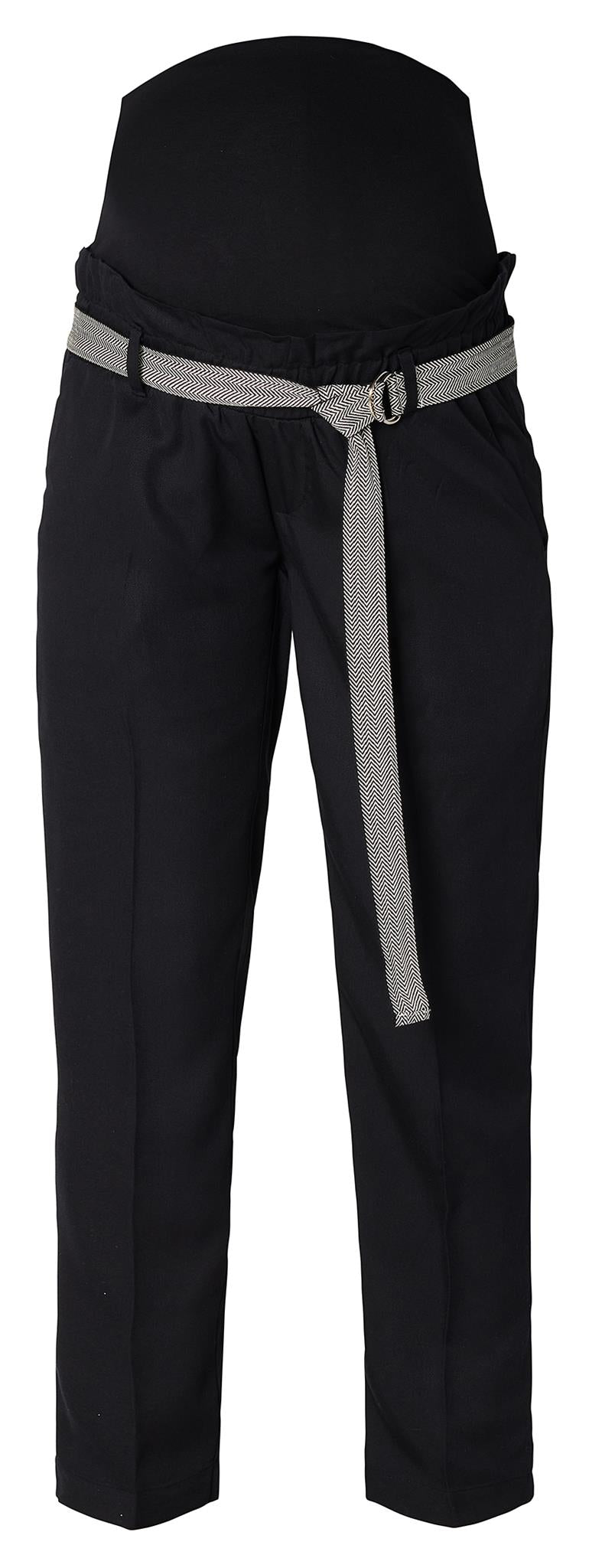 Im Mutterkleid Online Shop kaufen oder mieten: Noppies Stoff Umstandshose schwarz mit Überbauchband und abnehmbaren Stoffgürtel