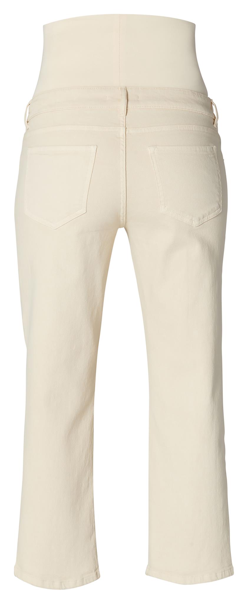 Rückansicht Umstandsjeans beige gerader Schnitt und Bauchband