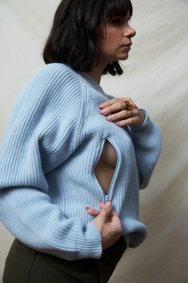 Stillpullover mit Reißverschlüssen