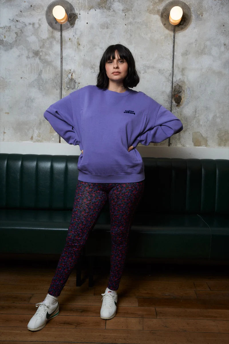 Still-Sweatshirt mit Reißverschlüssen, lila