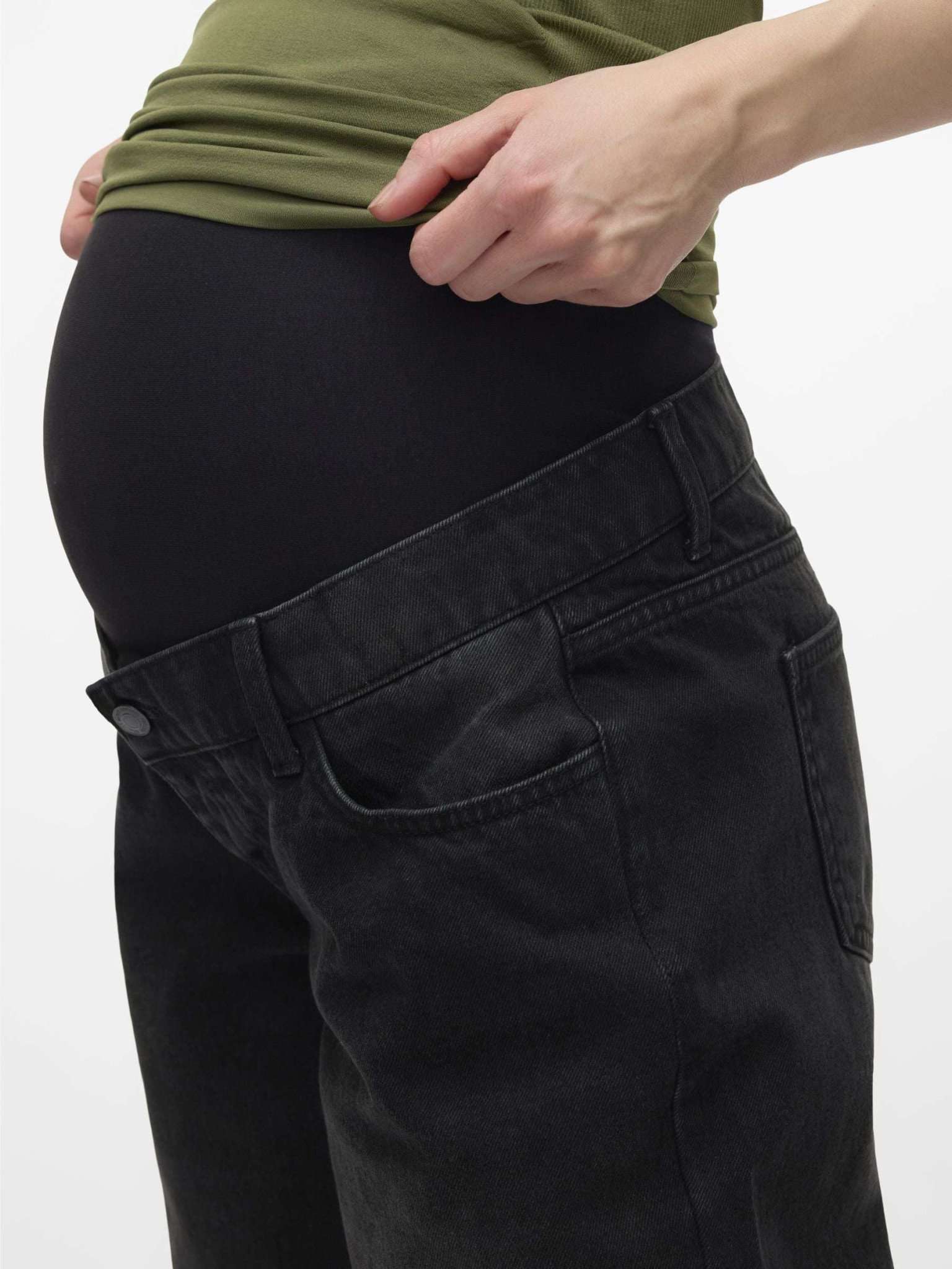 Umstandsjeans mit elastischem Überbauchband