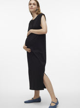 Lade das Bild in den Galerie-Viewer, Vero Moda Maternity Baumwoll Umstandskleid leihen und kaufen online bei Mutterkleid schwarz gerader Schnitt
