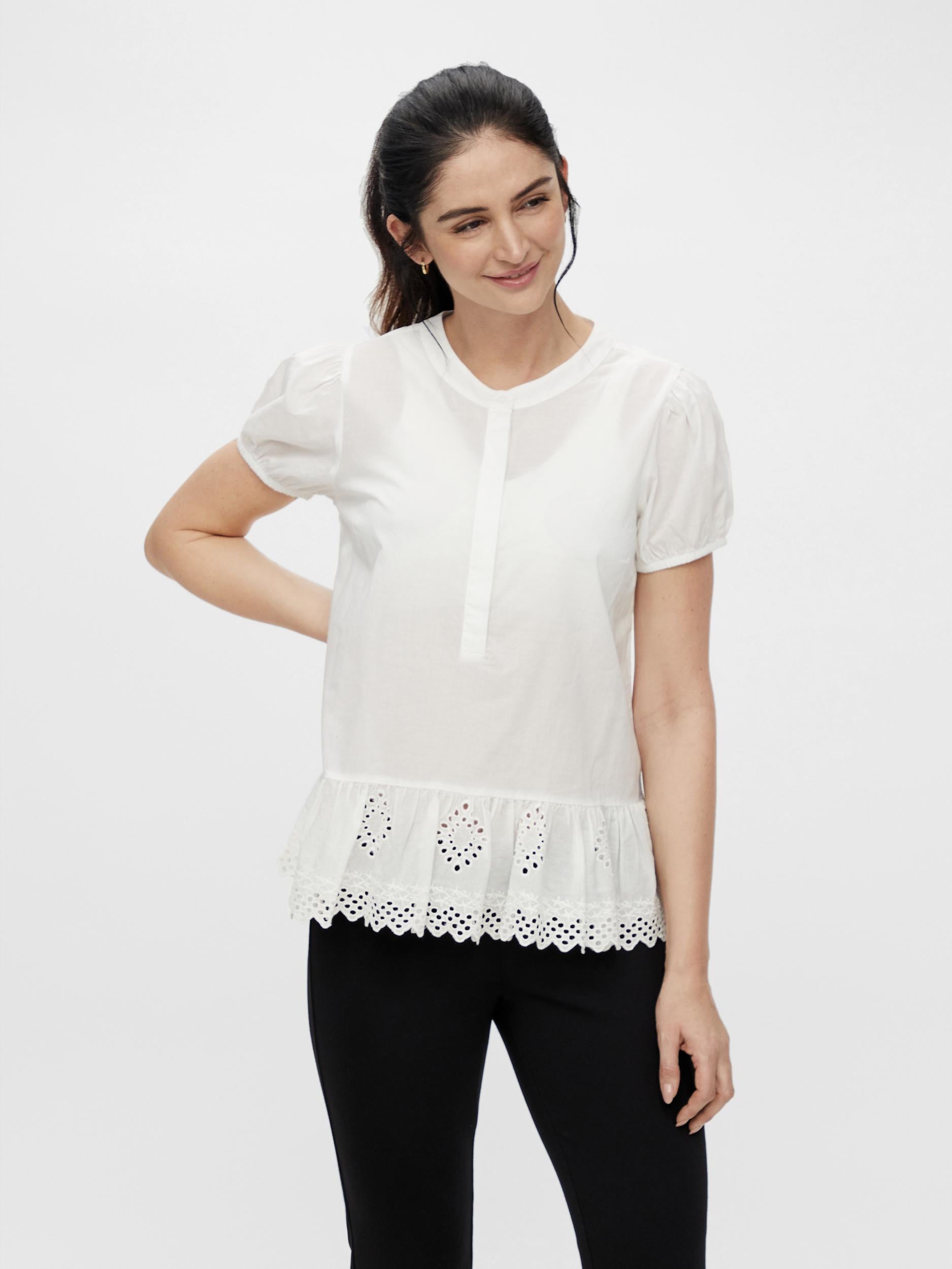 Shirtbluse mit Knöpfen, weiß