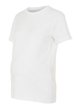 Lade das Bild in den Galerie-Viewer, Basic Mamalicious Umstandsshirt in weiß aus Baumwolle mit kurzem Arm online kaufen bei Mutterkleid
