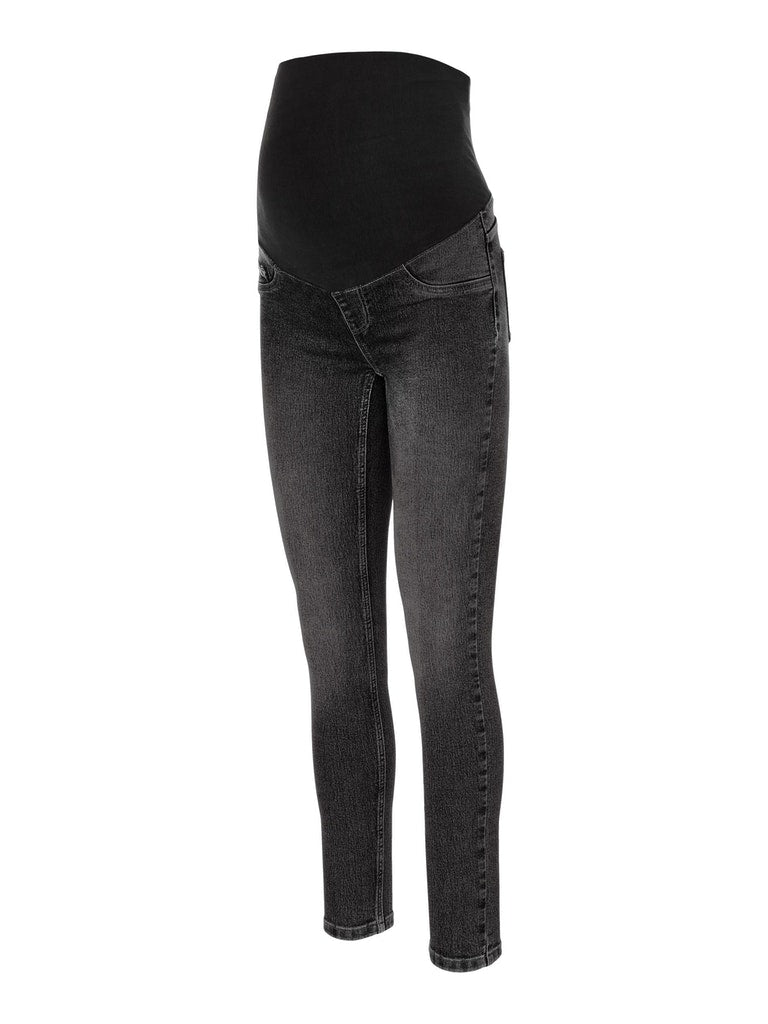 Mutterkleid Skinny Umstandsjeans grau von Mamalicious online kaufen oder mieten