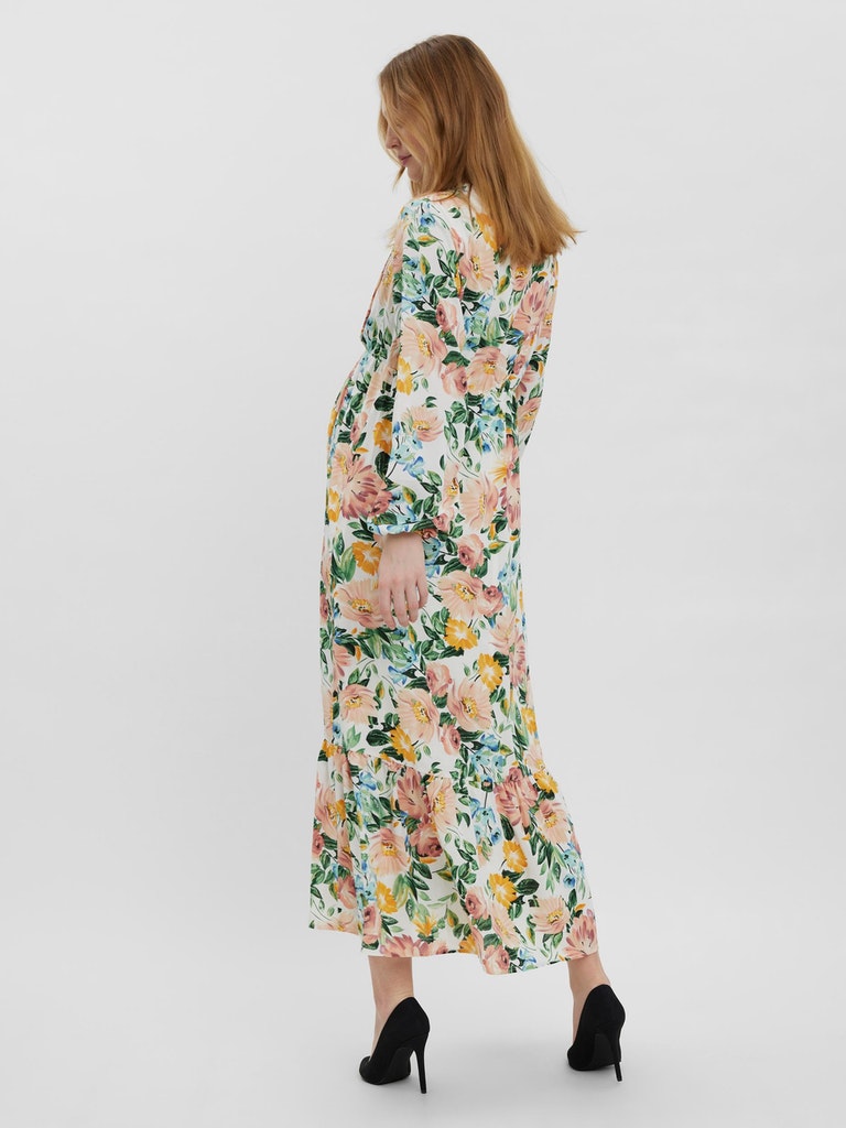 Knöchellanges Umstandsabendkleid mit Blumendruck von Mamalicious bei Mutterkleid online kaufen oder monatlich mieten
