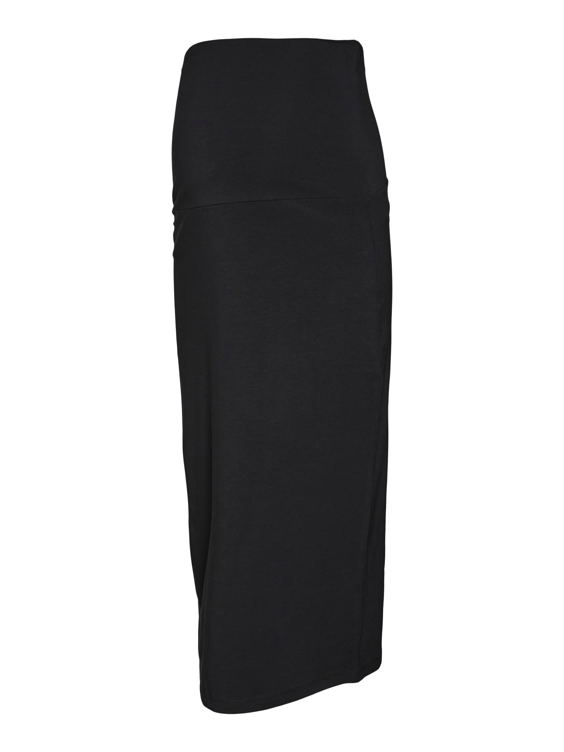 Mamalicious Umstandsrock online kaufen und mieten bei Mutterkleid, Bio-Baumwolle, hoher elastischer Bund für die Schwangerschaft, wadenlang, schwarz