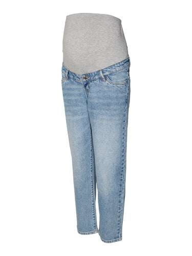 Mom Jeans blau (Umstandsmode) von Vero Moda Maternity mit Bauchband bei Mutterkleid monatlich mieten oder online kaufen