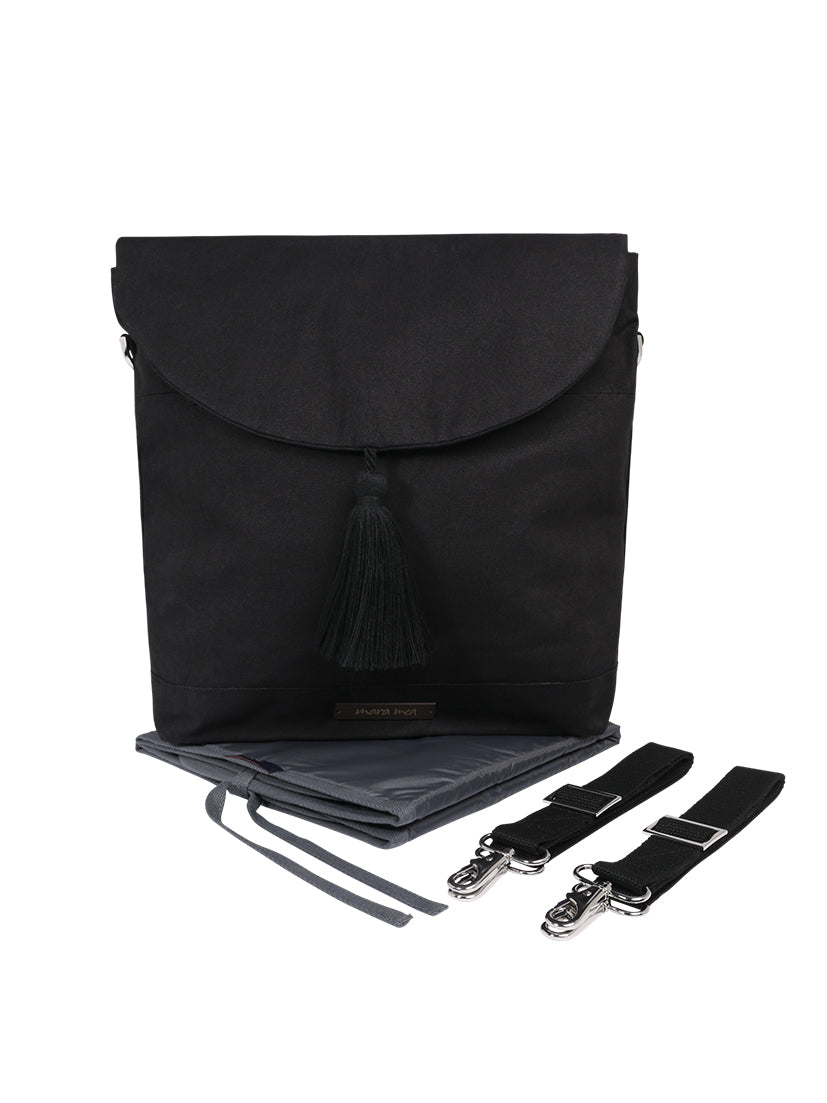 Wickeltasche schwarz mit 4 Tragevarianten
