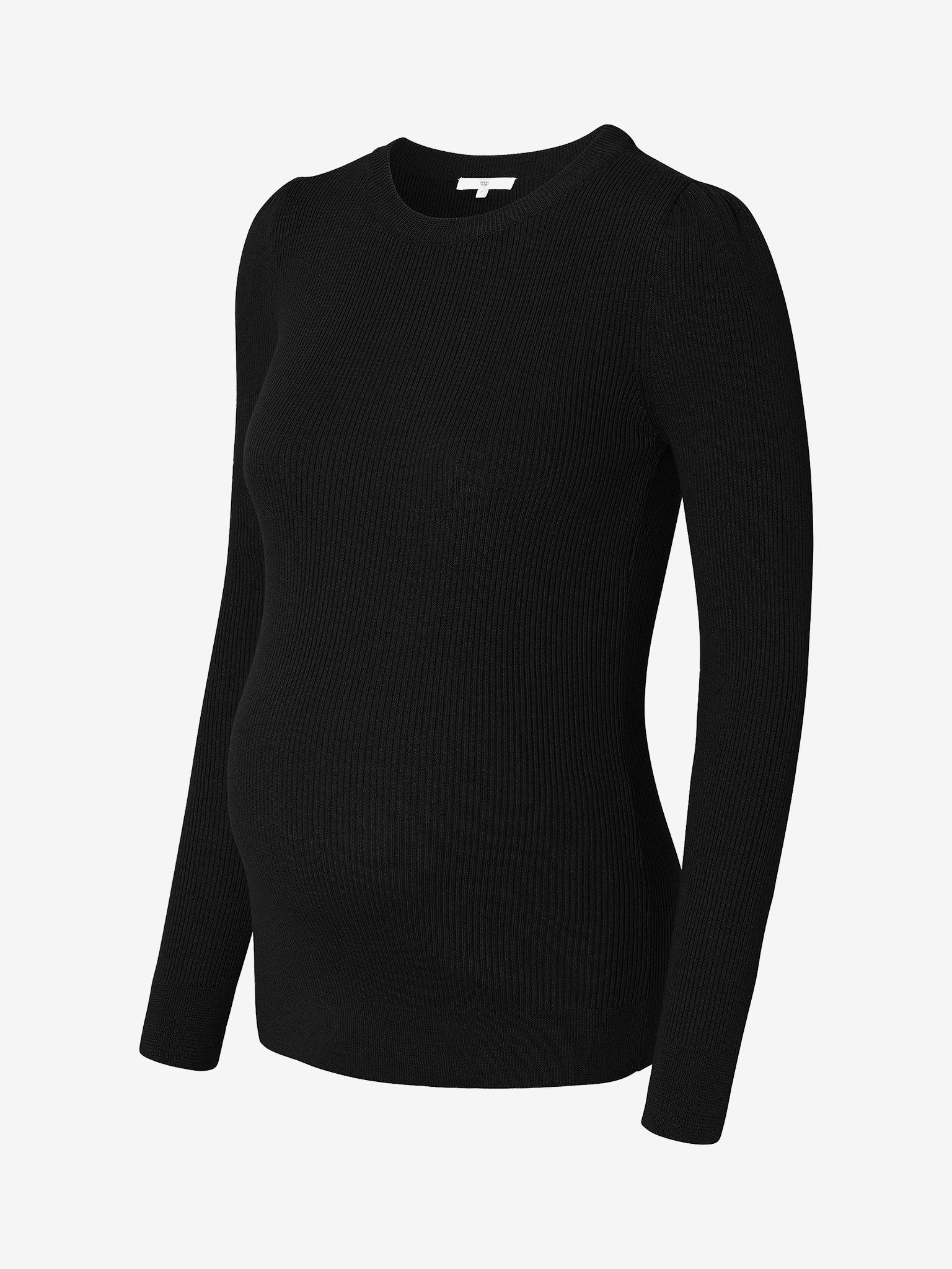 Strick Umstandspullover mit Bio-Baumwolle, schwarz