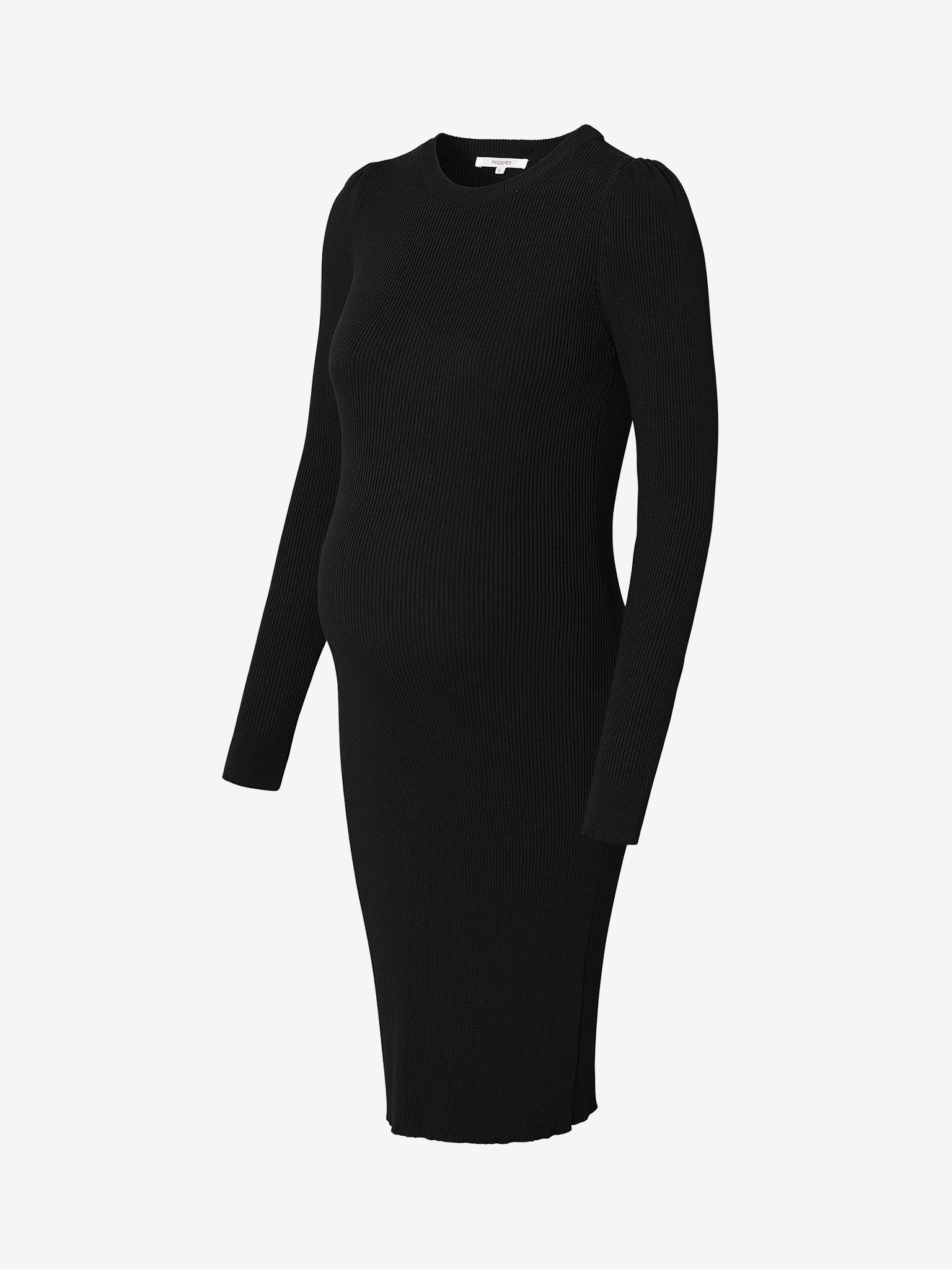 Umstands-Rippkleid mit langem Arm