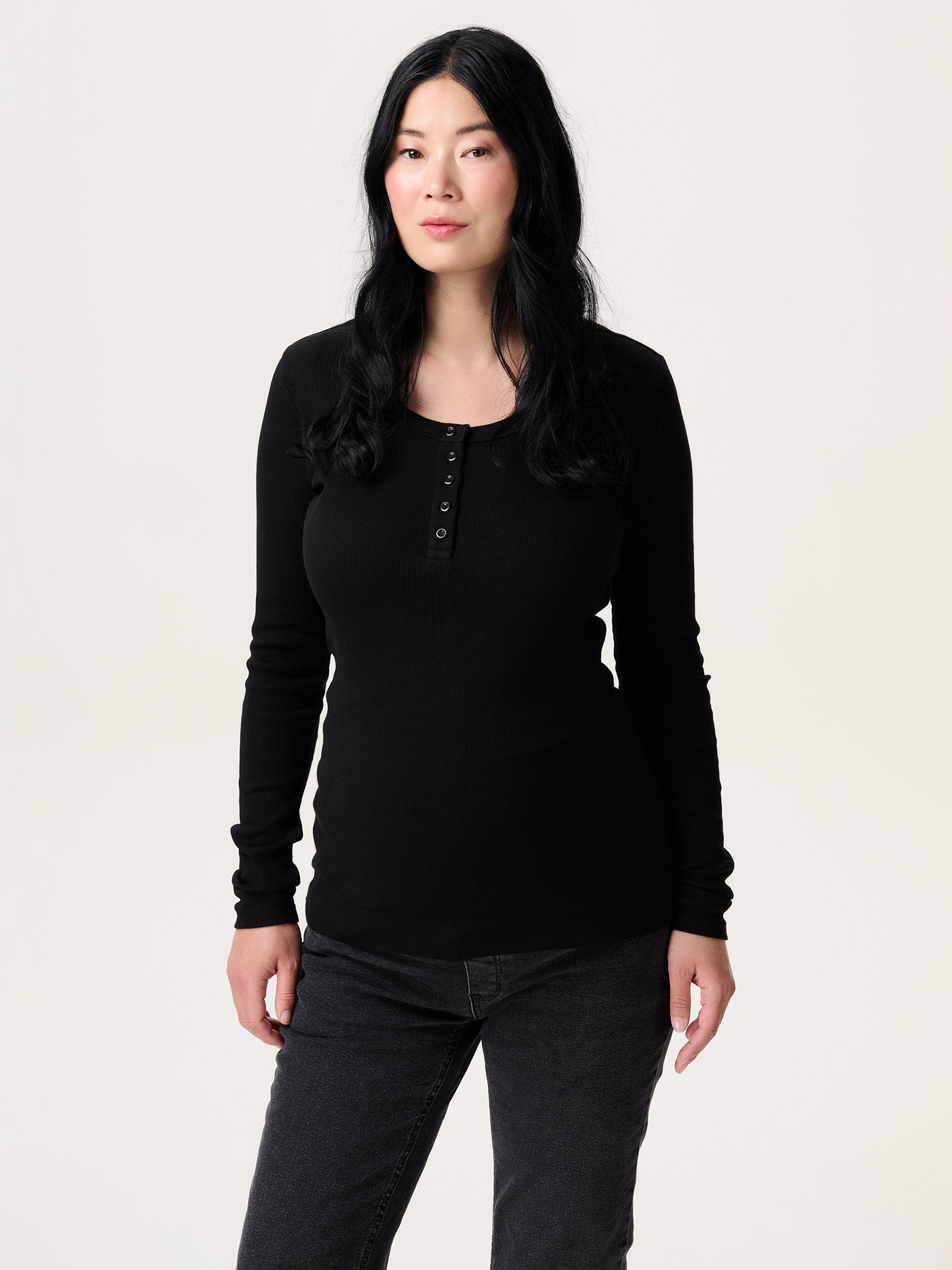 Ripp-Longsleeve für Schwangerschaft und Stillzeit