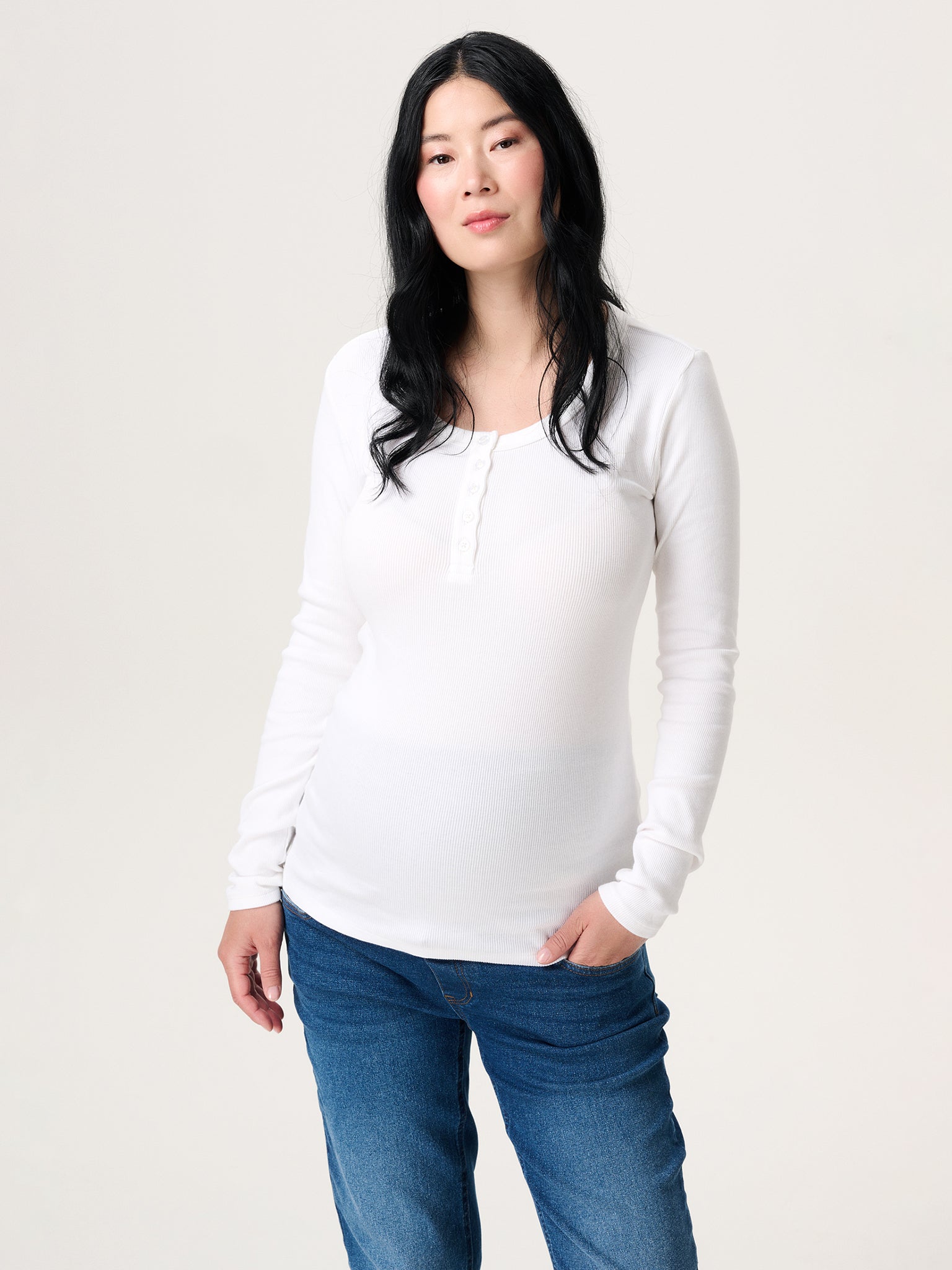 Ripp-Longsleeve für Schwangerschaft und Stillzeit