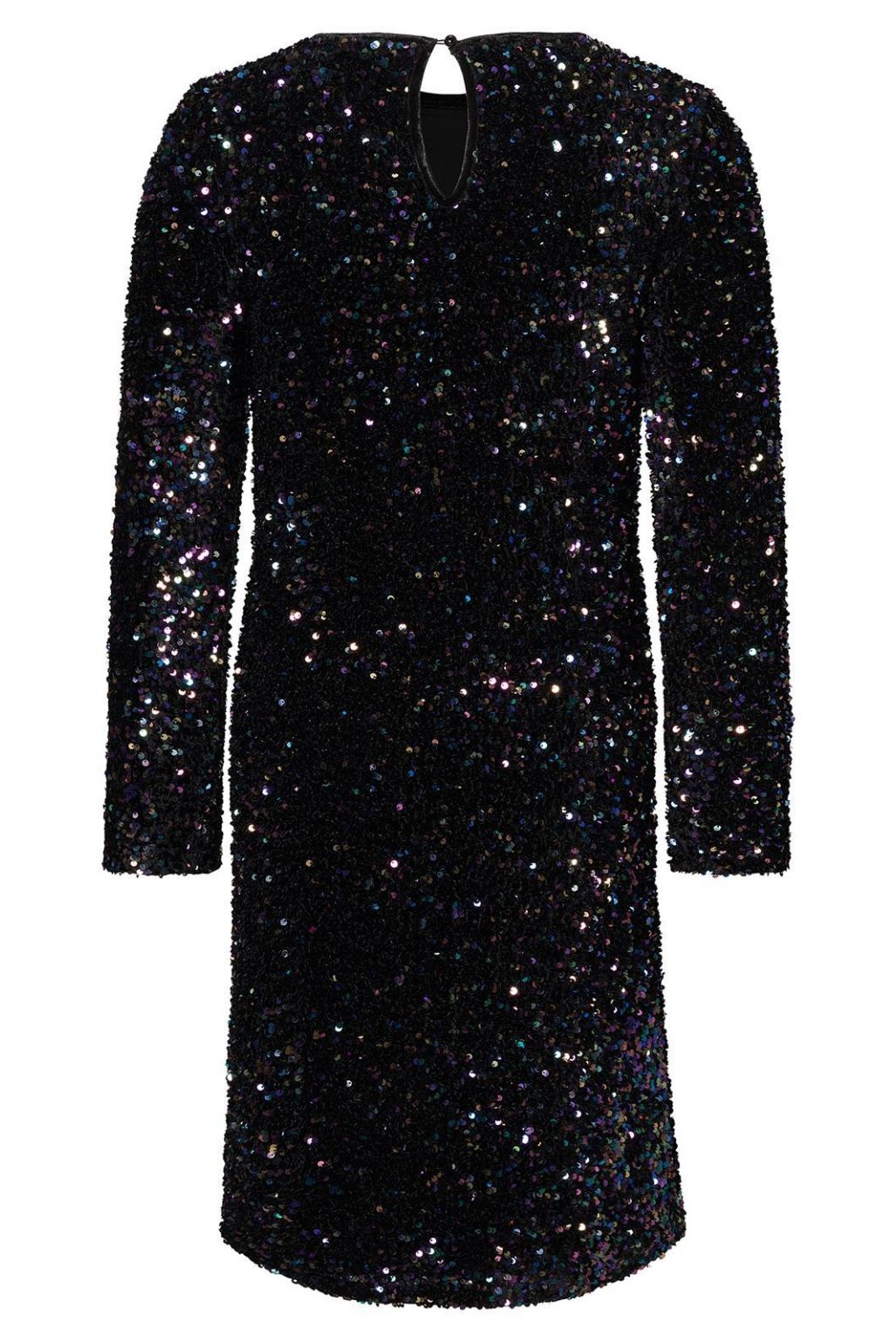 Eleganter Rücken mit Knopfdetail am Nacken und Knielänge