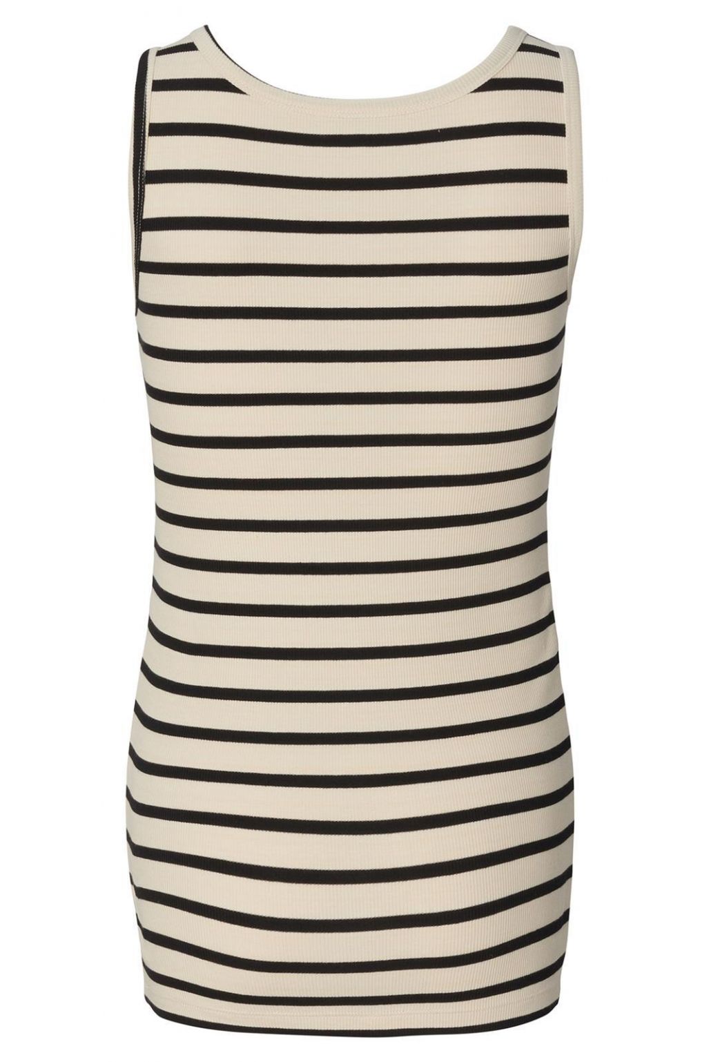 Umstands- und Stilltanktop gestreift - Freisteller Rückansicht, Streifenmuster und hoher Rundhalsausschnitt