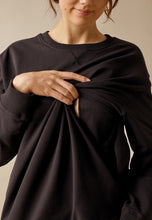Lade das Bild in den Galerie-Viewer, Boob Design stillfreundlicher Oversize Umstandssweater leihen bei Mutterkleid, schwarz
