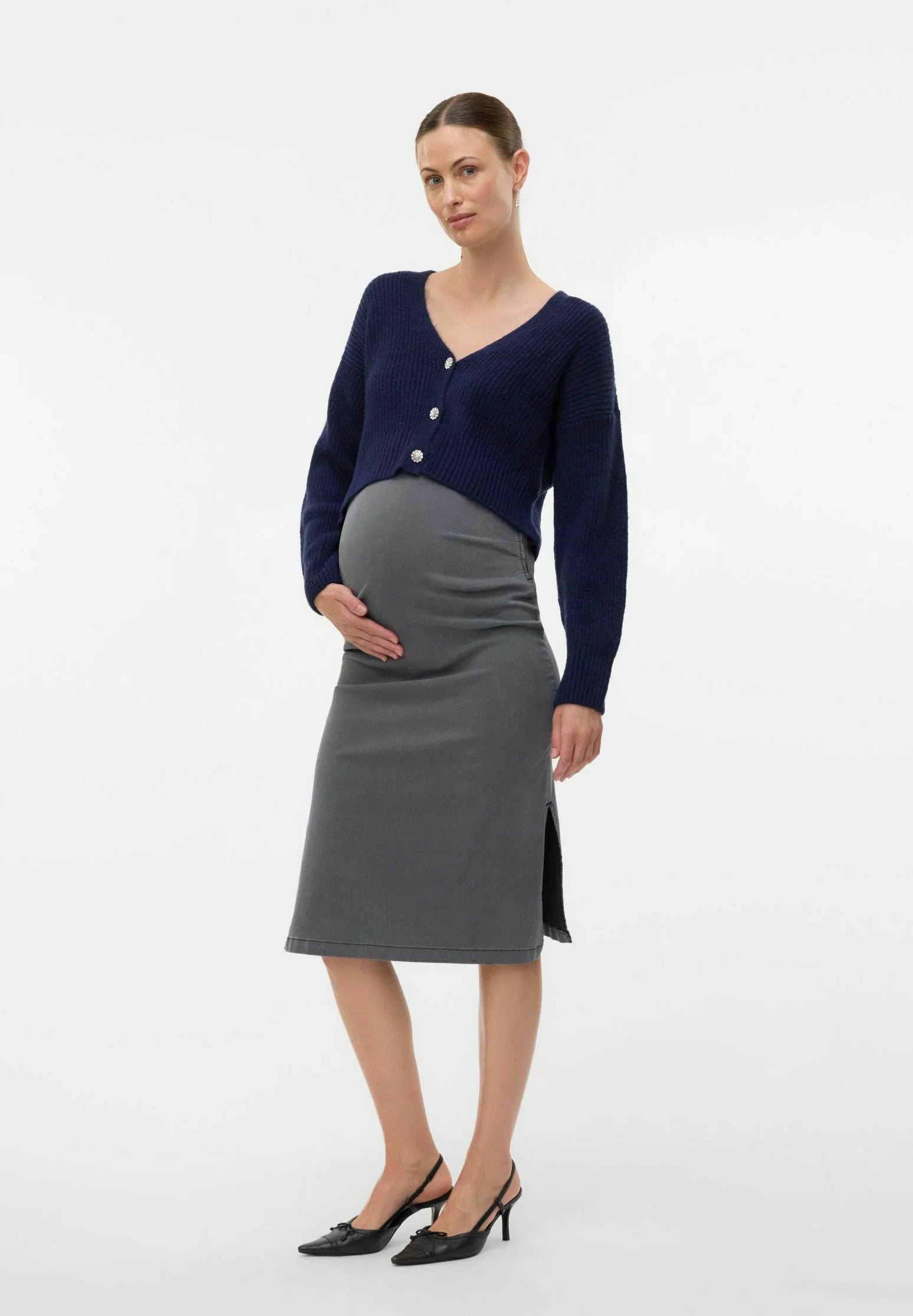 Midi Umstands-Jeansrock