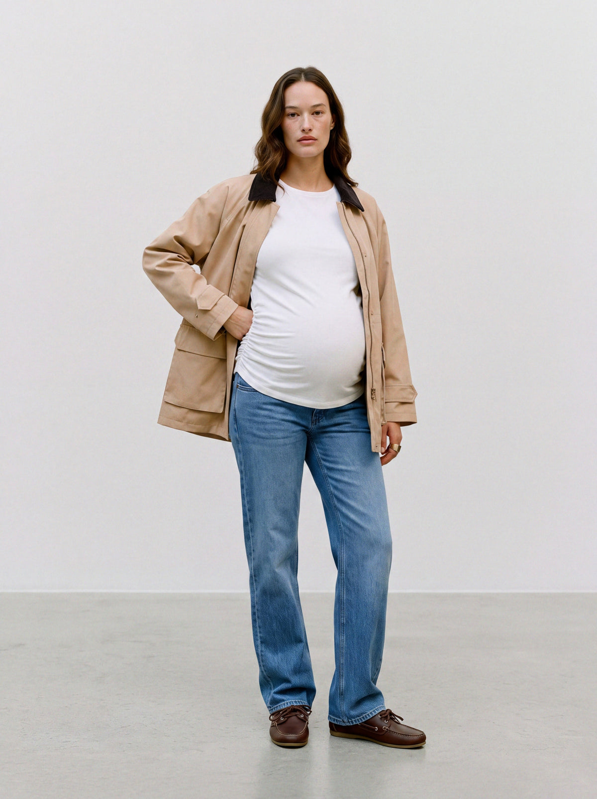 Straight Jeans mit elastischem Bund