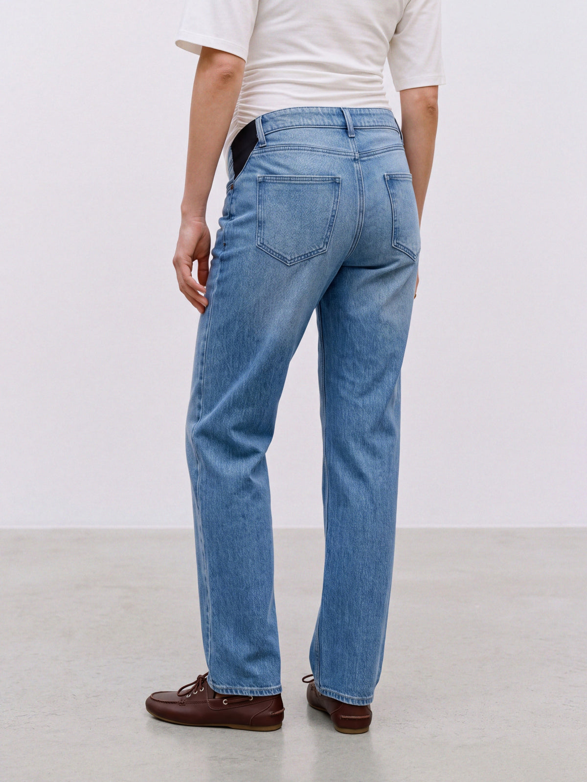 Straight Jeans mit elastischem Bund