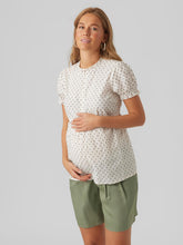 Lade das Bild in den Galerie-Viewer, 2nd Hand Kurzarm Umstands- und Stillbluse, off-white
