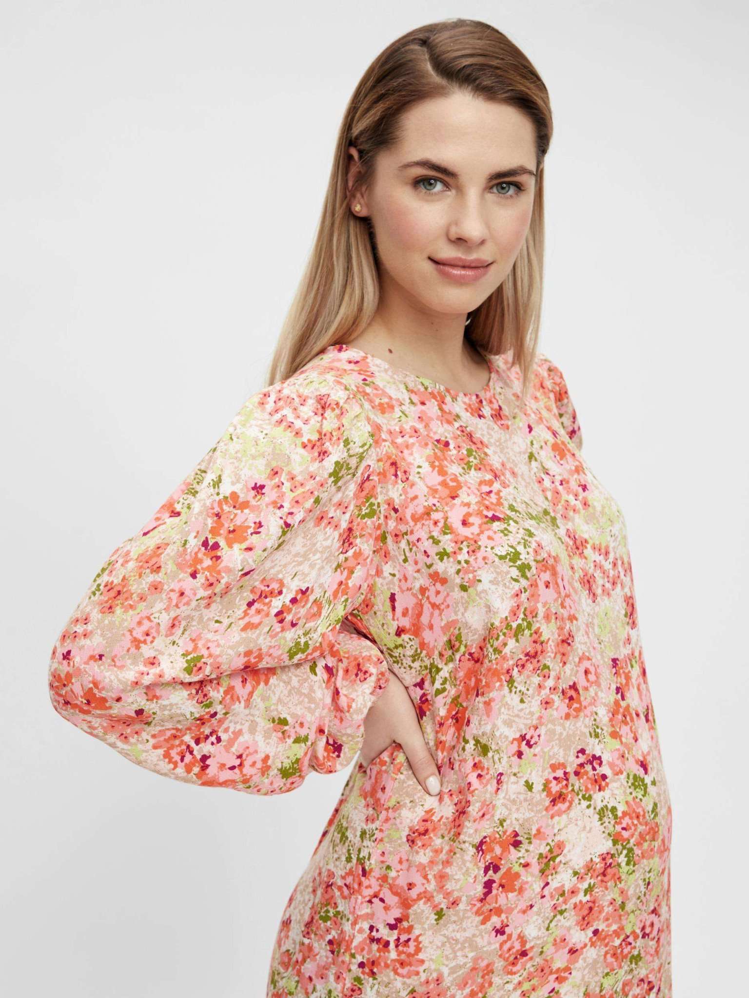 Flower Midi Dress, mehrfarbig