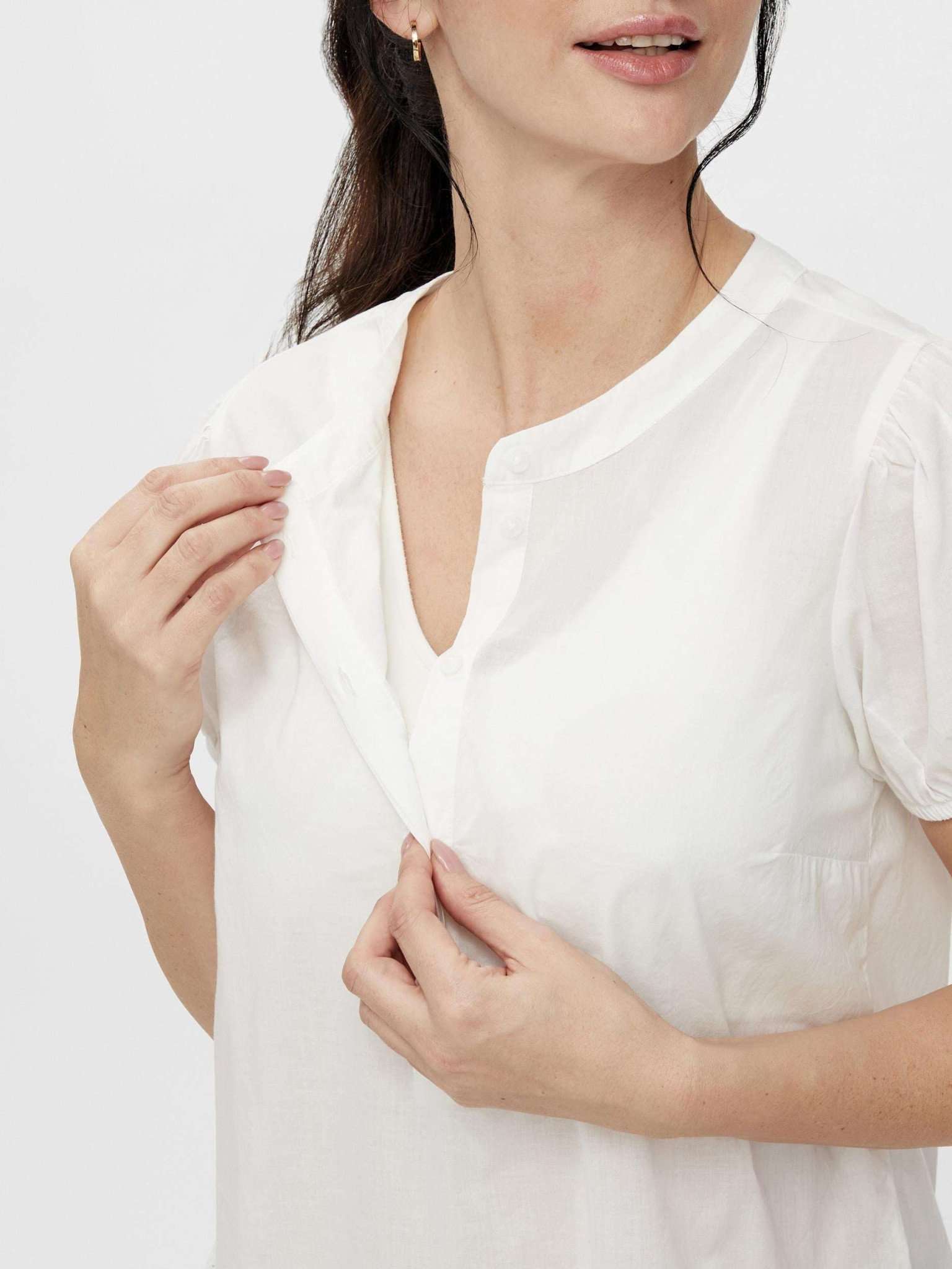 Shirtbluse mit Knöpfen, weiß