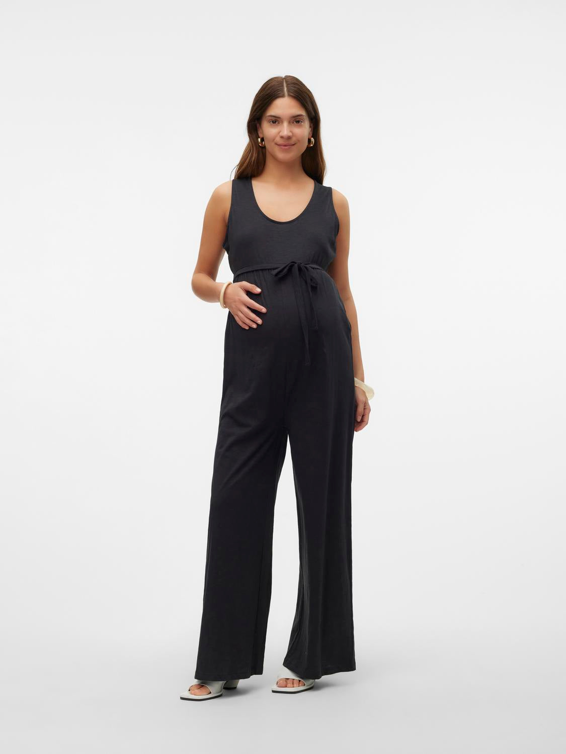 Umstands-Jumpsuit mit Biobaumwolle, schwarz