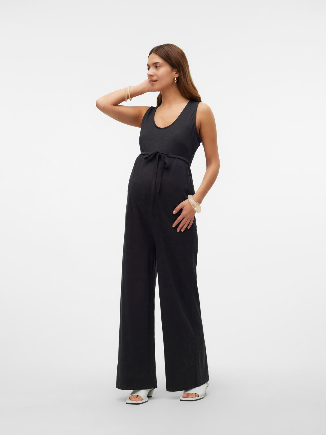 Umstands-Jumpsuit mit Biobaumwolle, schwarz