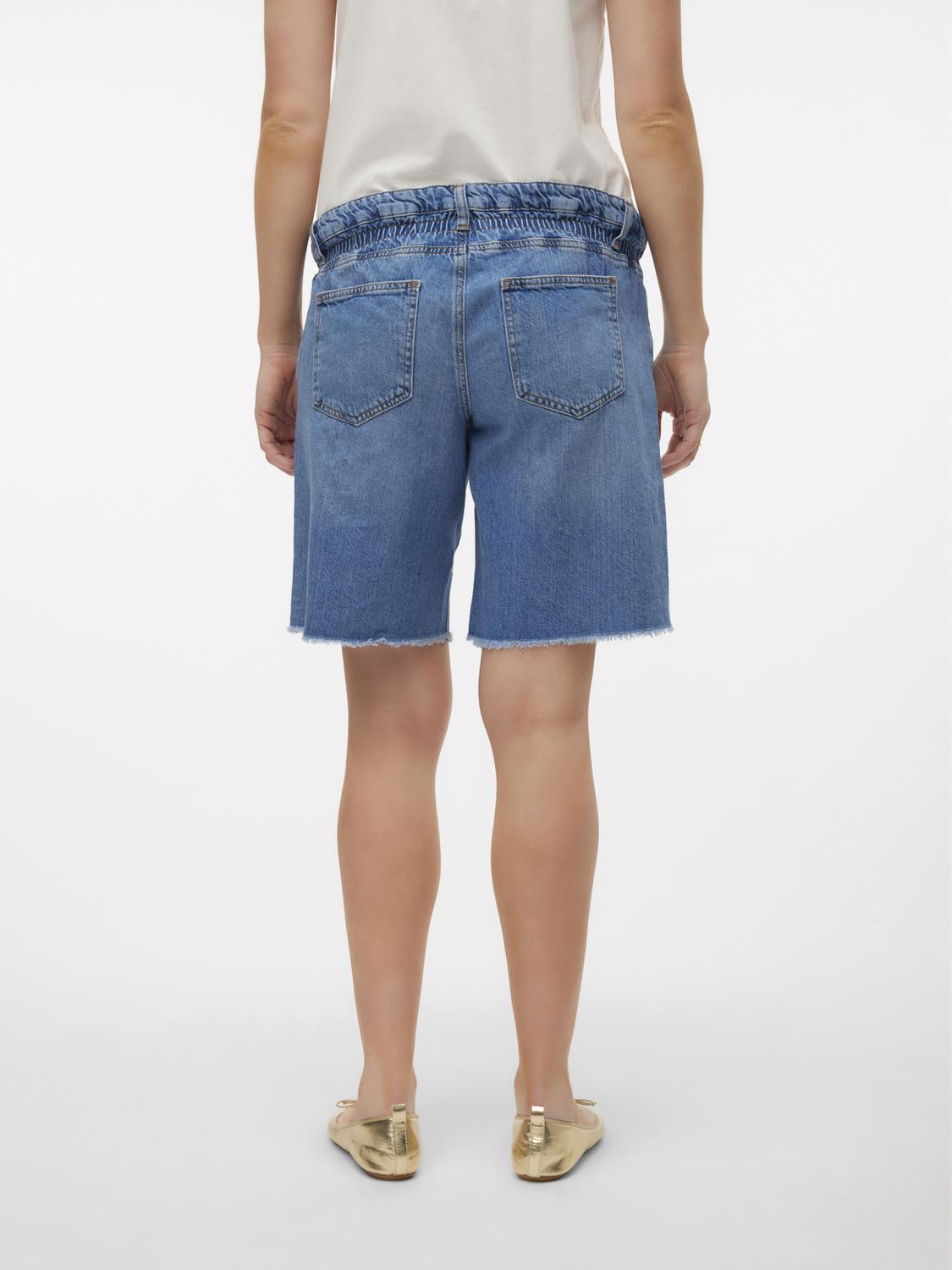 Midi Jeans Umstandsshorts, blau