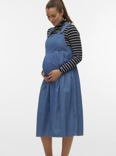 Mamalicious Denim Umstandskleider kaufen und mieten bei Mutterkleid. Jeanskleid mit Faltendetails