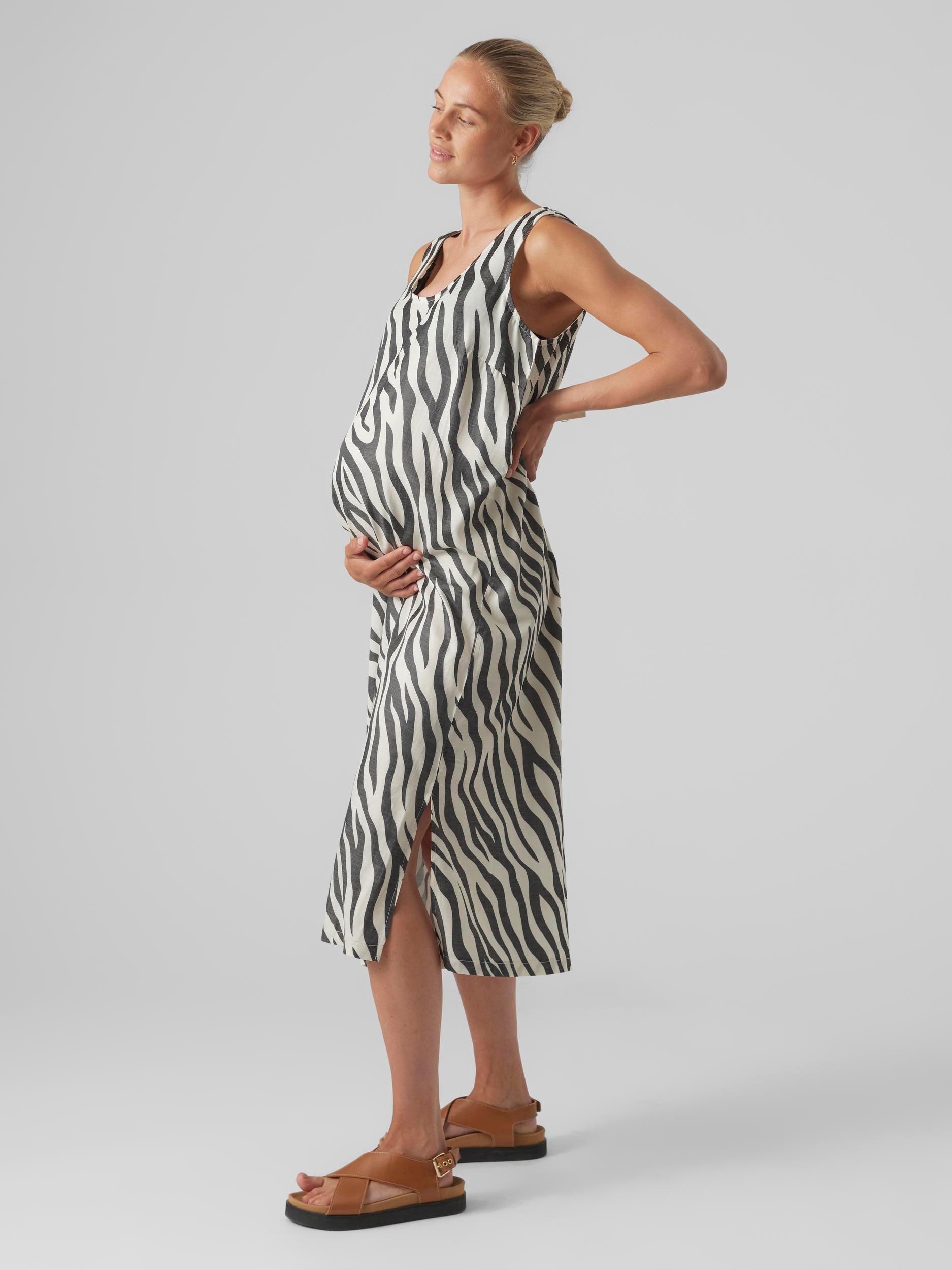 Mamalicious Zebra Umstandskleid mieten und kaufen bei Mutterkleid im Viskosemix ohne Arm