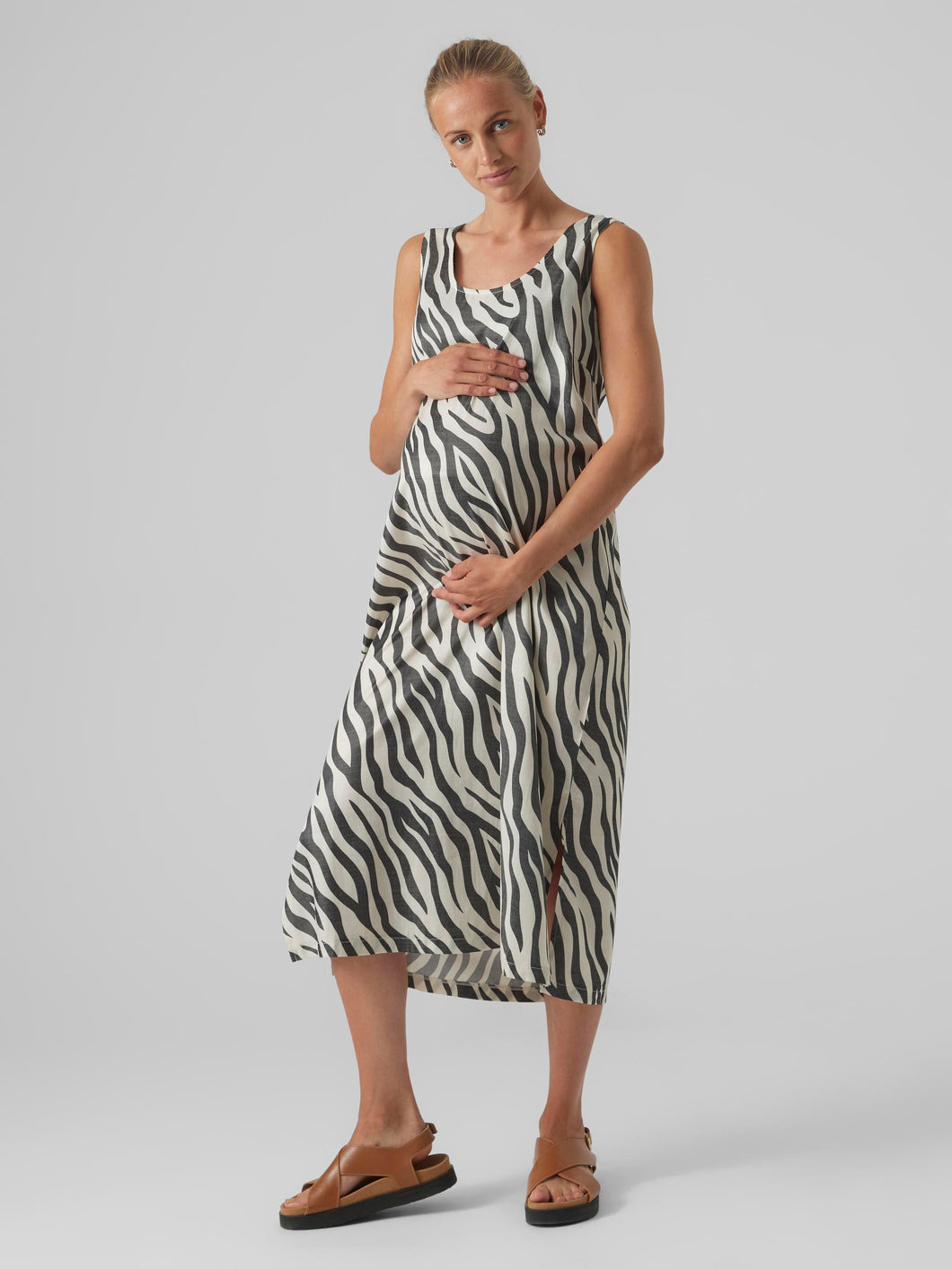 Mamalicious Umstandskleid mieten und kaufen bei Mutterkleid Midilänge Zebra Print
