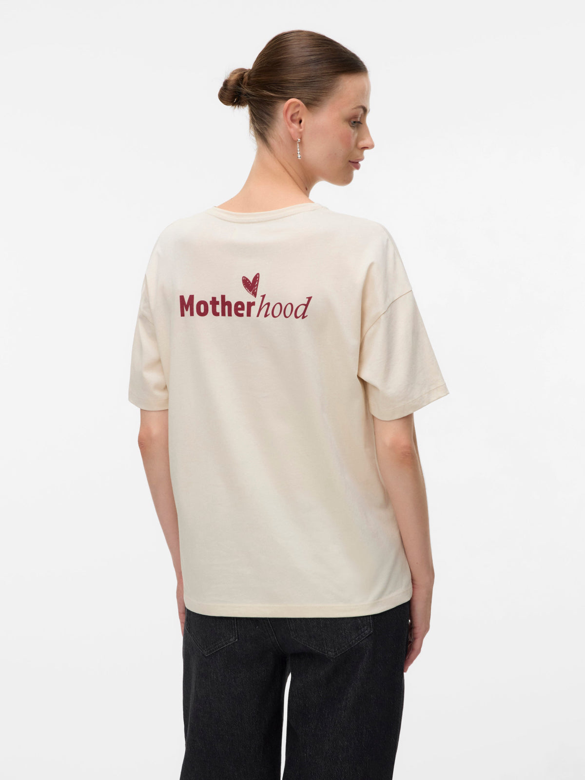 Mamalicious Umstandsshirt in Beige mit Print auf dem Rücken online kaufen bei Mutterkleid 