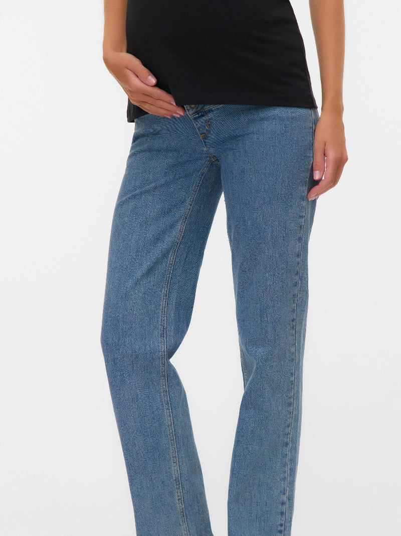 MamaliciousUmstandsjeans Straight Fit mit Bacuhband mieten oder kaufen bei Mutterkleid 