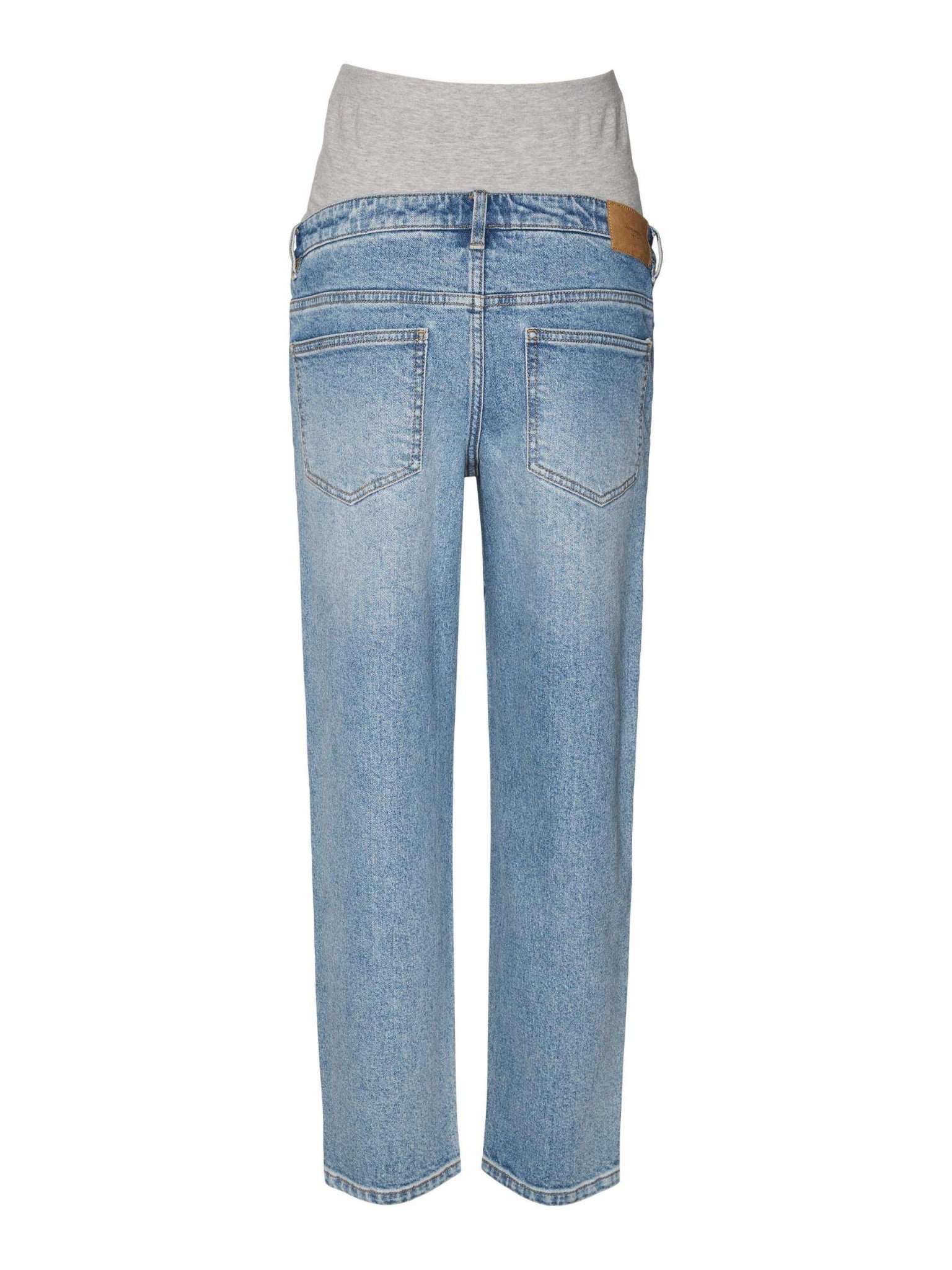 Mom Jeans (Umstandsmode) blau mit Bauchband und Taschen von Vero Moda Maternity monatlich mieten oder online kaufen bei Mutterkleid