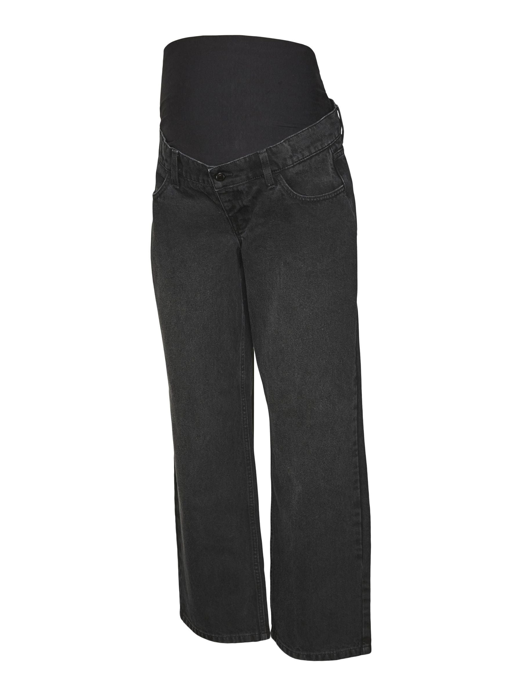 Wide Leg Umstandsjeans, schwarz