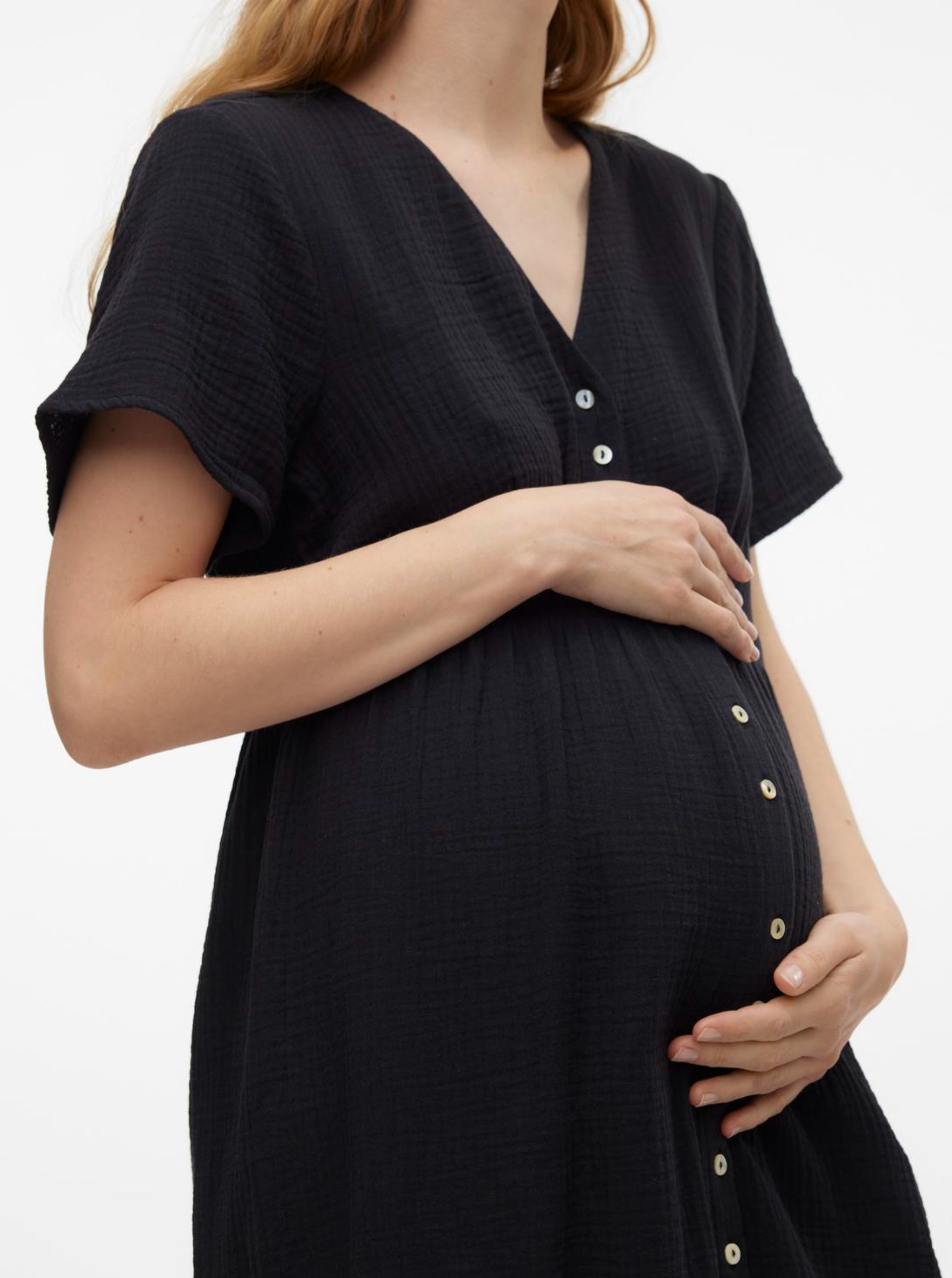 Vero Moda Maternity Schwangerschaftskleid mieten und kaufen bei Mutterkleid durchgängige stillfreundliche Knopfleiste