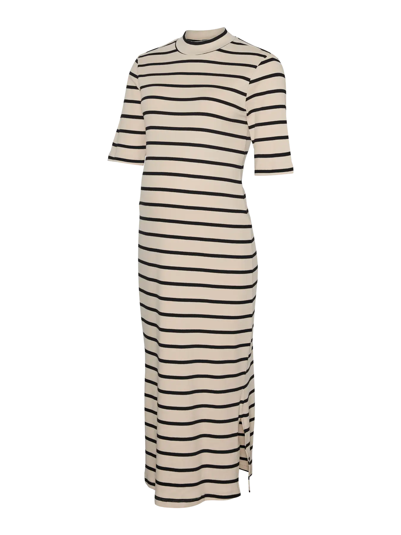 Rippkleid mit Stehkragen