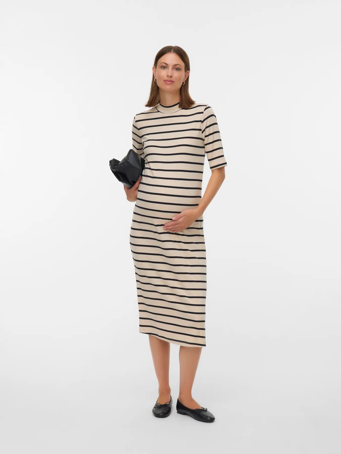 Rippkleid mit Stehkragen