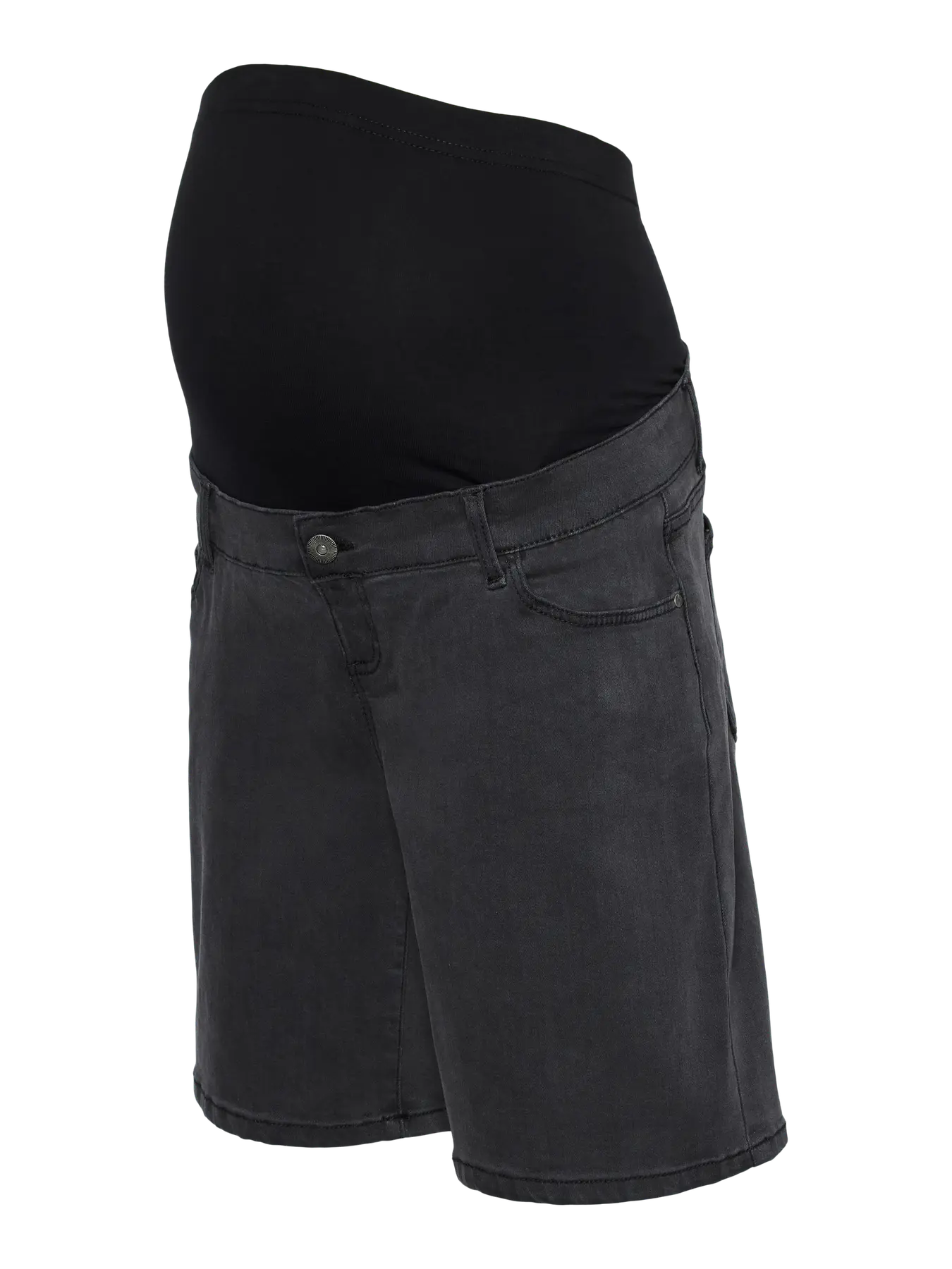 Denim-Umstandsshorts, schwarz